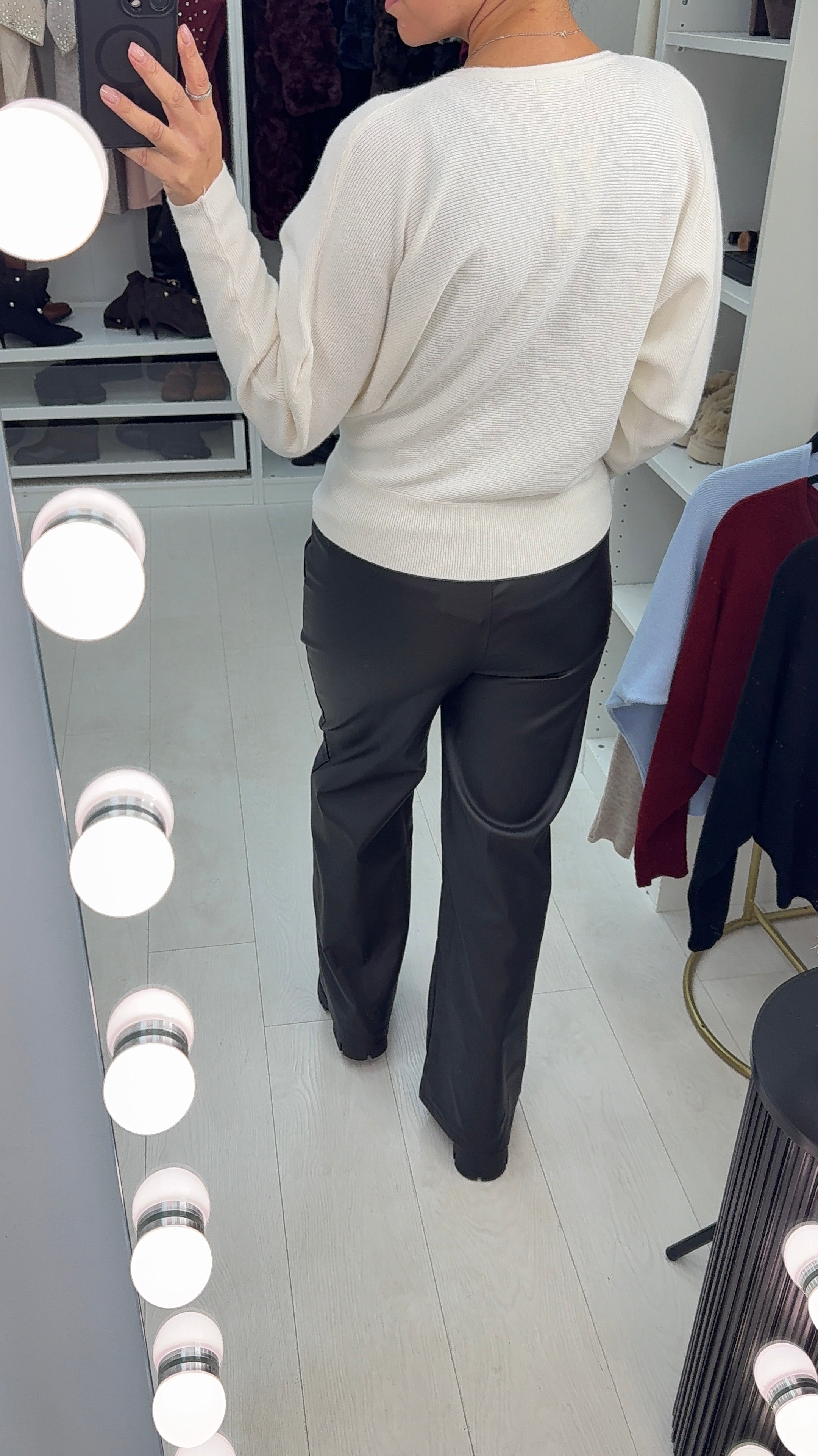 Filiz Ribbed Embellished Button Jumper