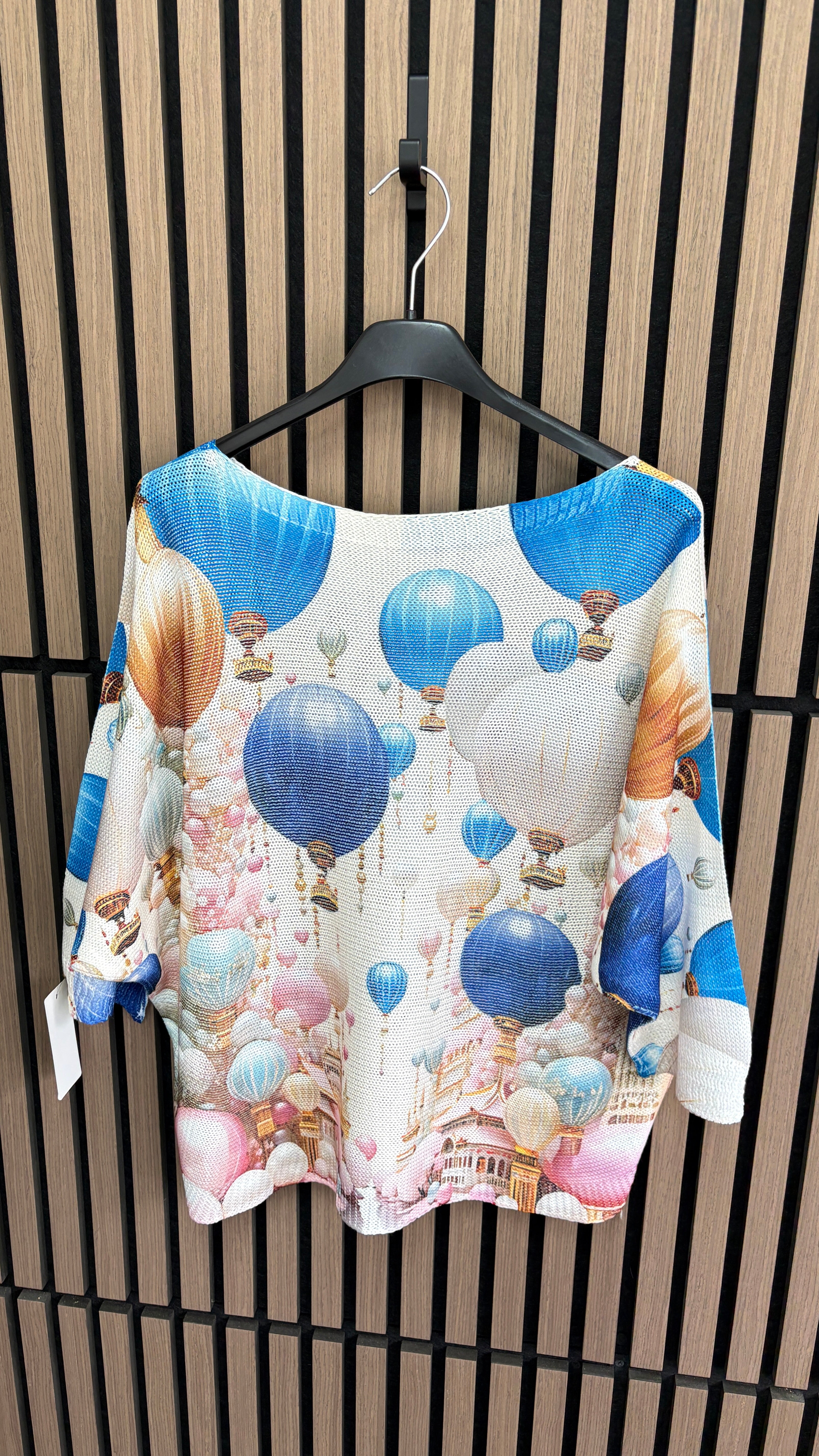 Savia Hot Air Ballon Print Batwing Top