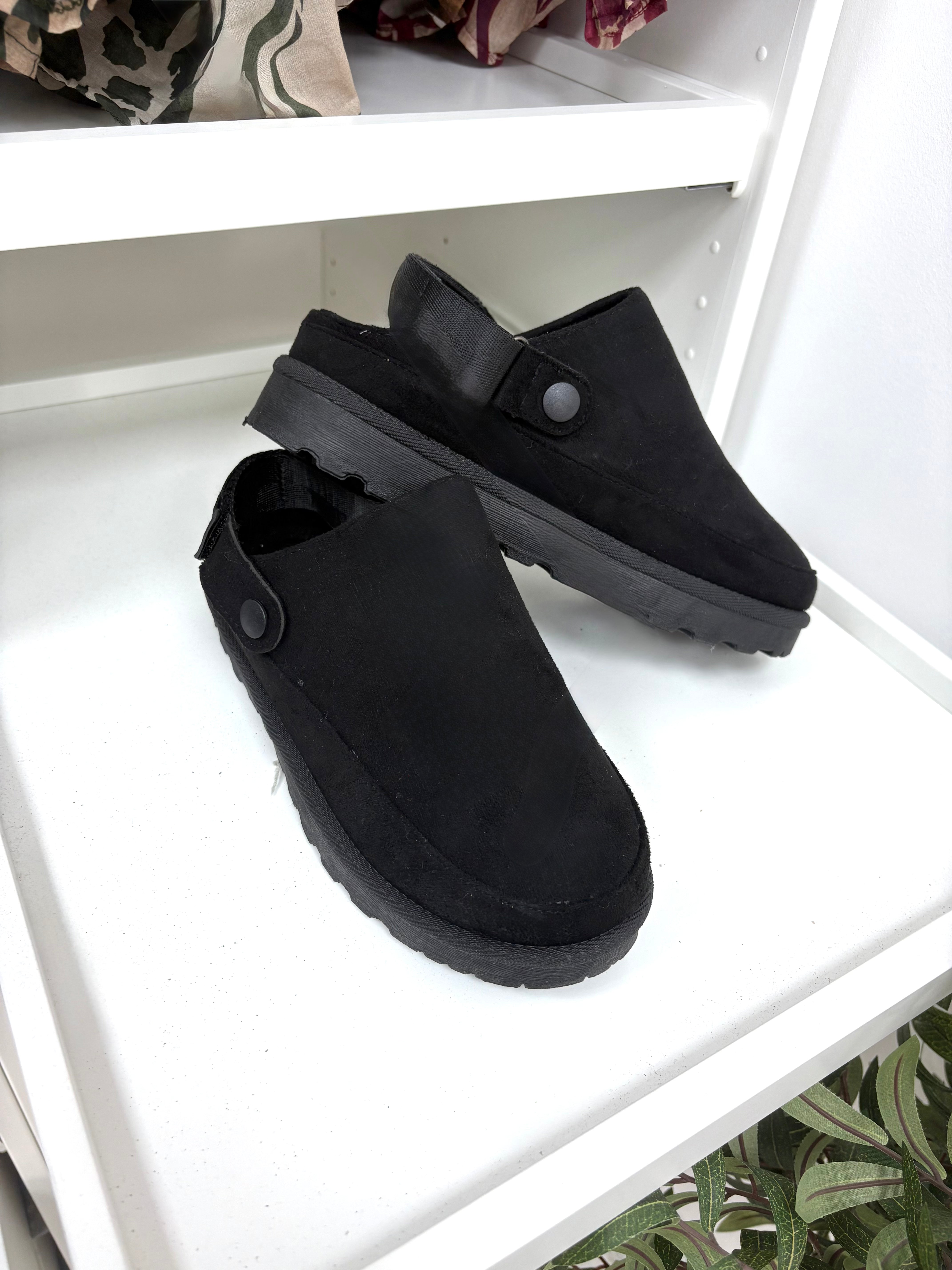 Cyndy Faux Suede Clogs