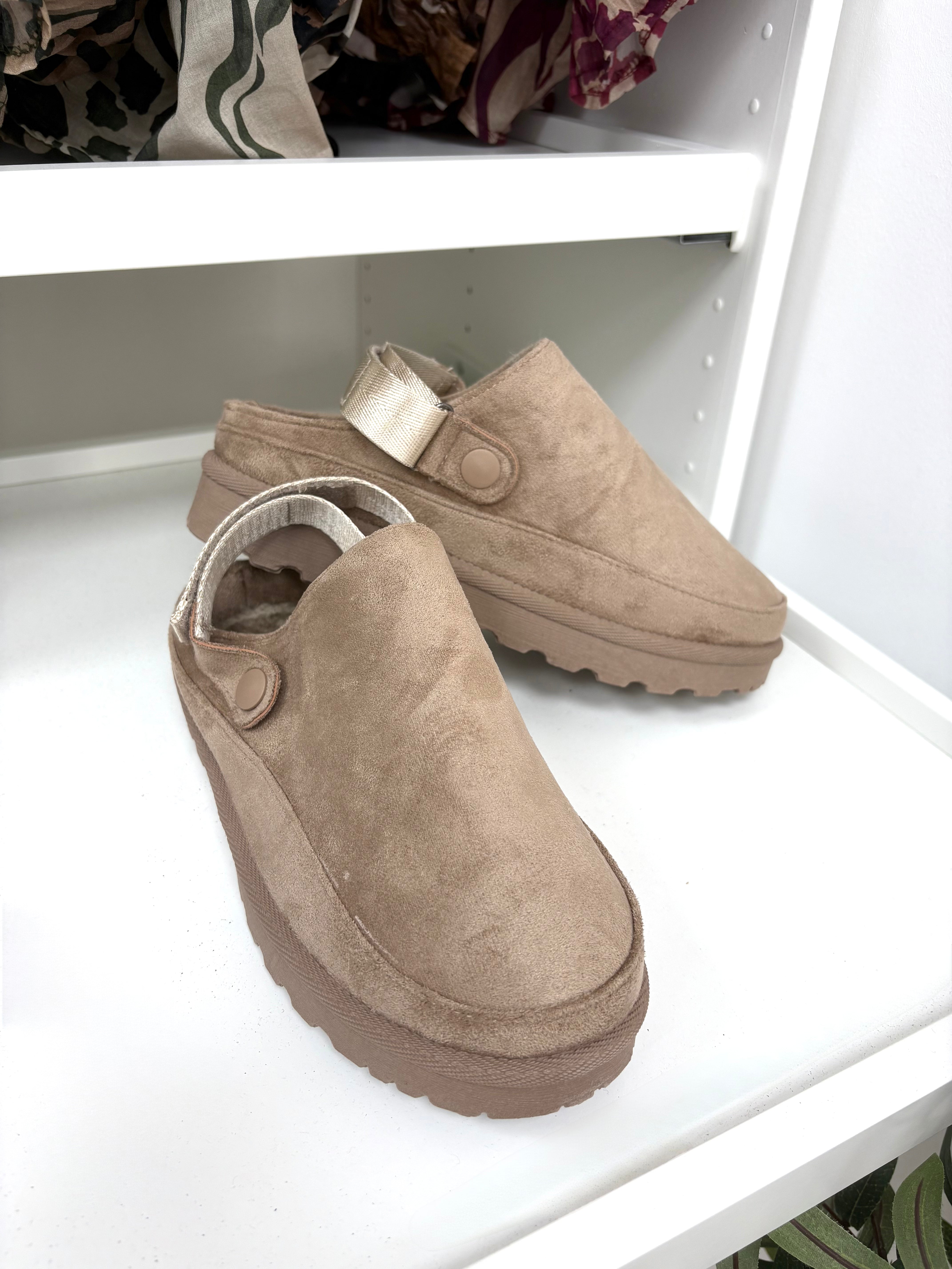 Cyndy Faux Suede Clogs