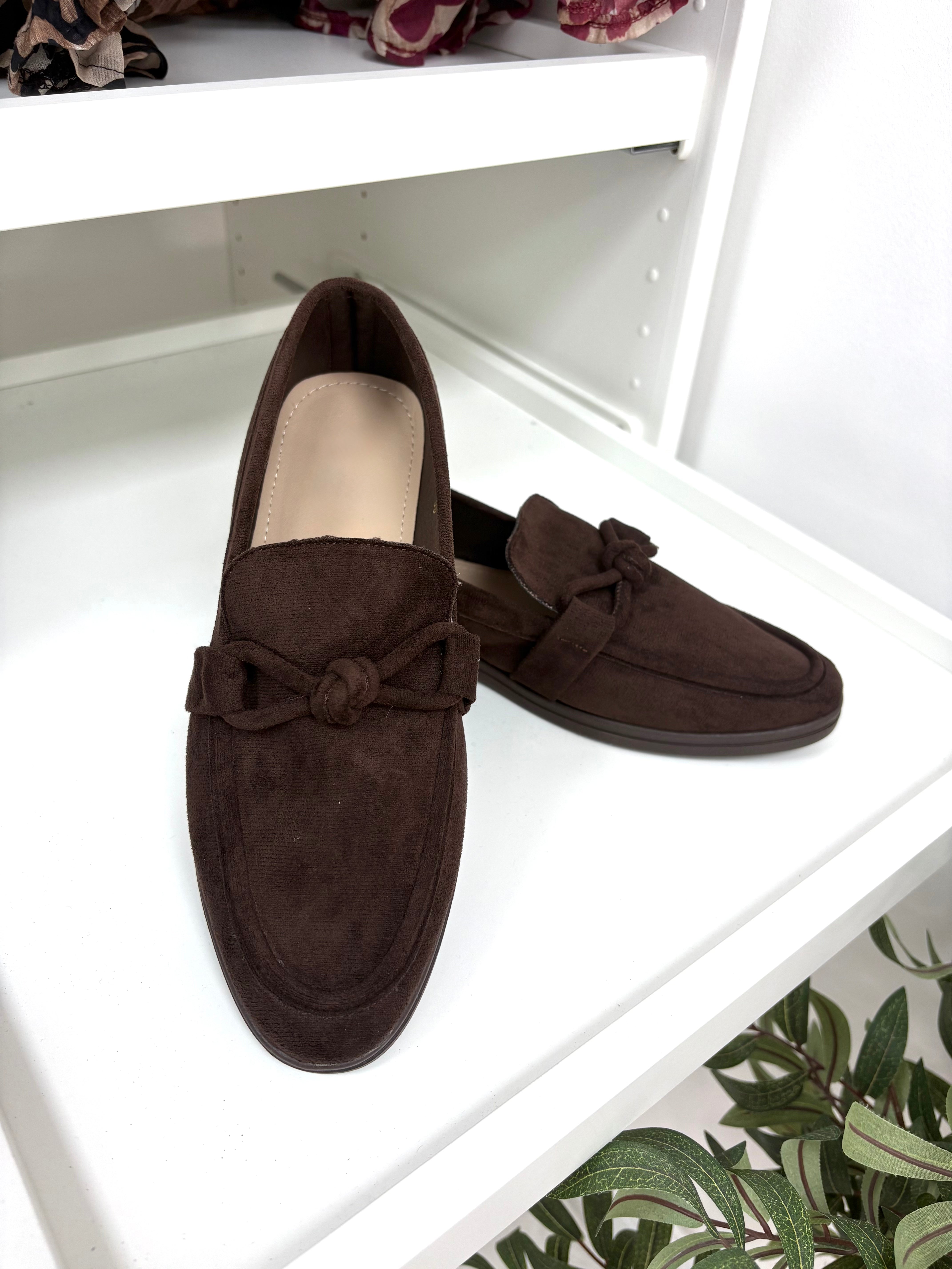Delaney Faux Suede Knot Detail Loafer