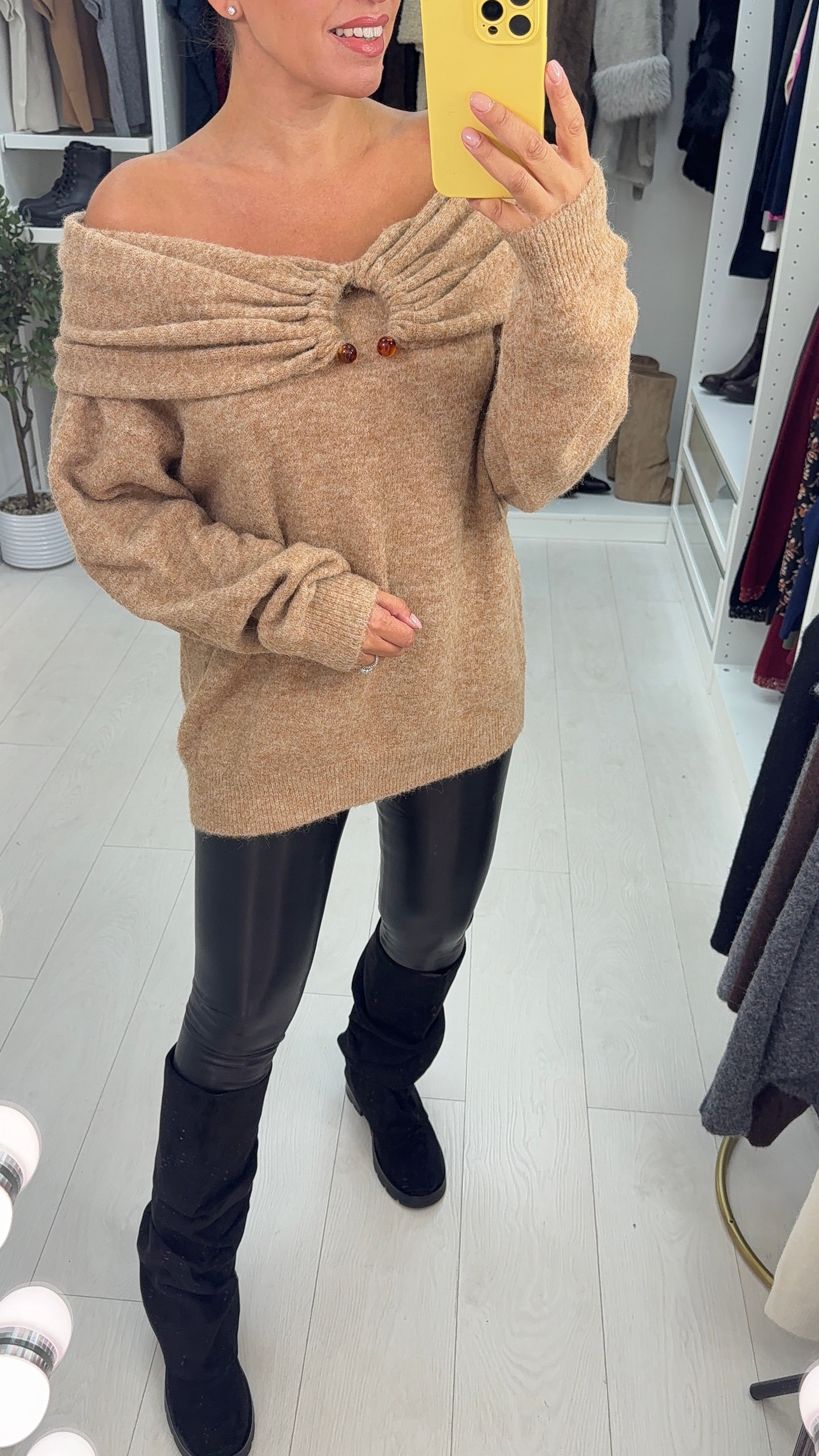 Nenita Super Soft Bardot Knit Jumper