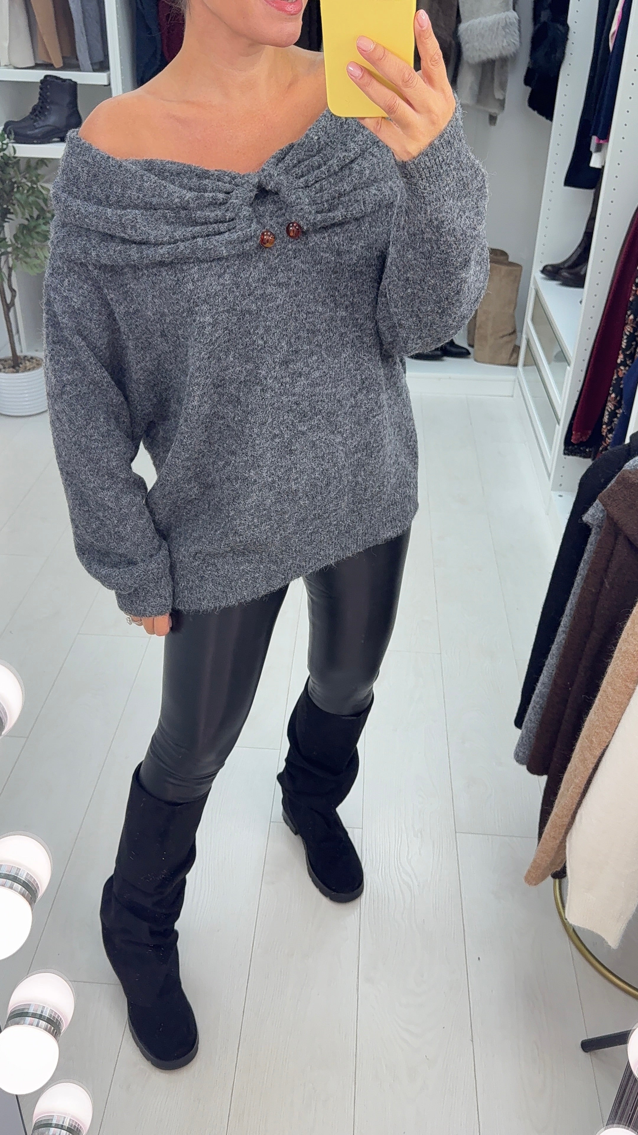 Nenita Super Soft Bardot Knit Jumper