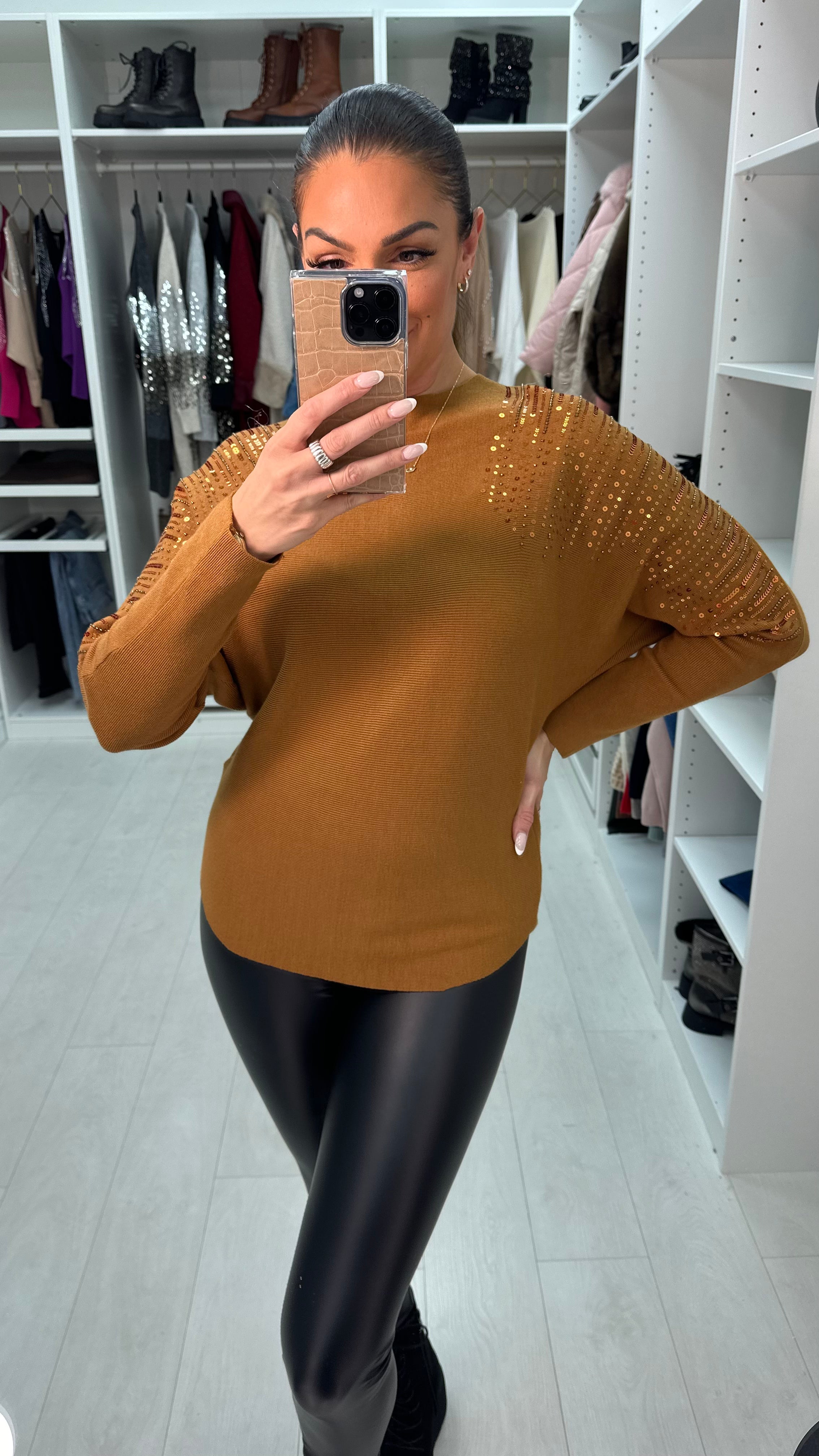 Laurence Embellished Shoulder Knit Jumper