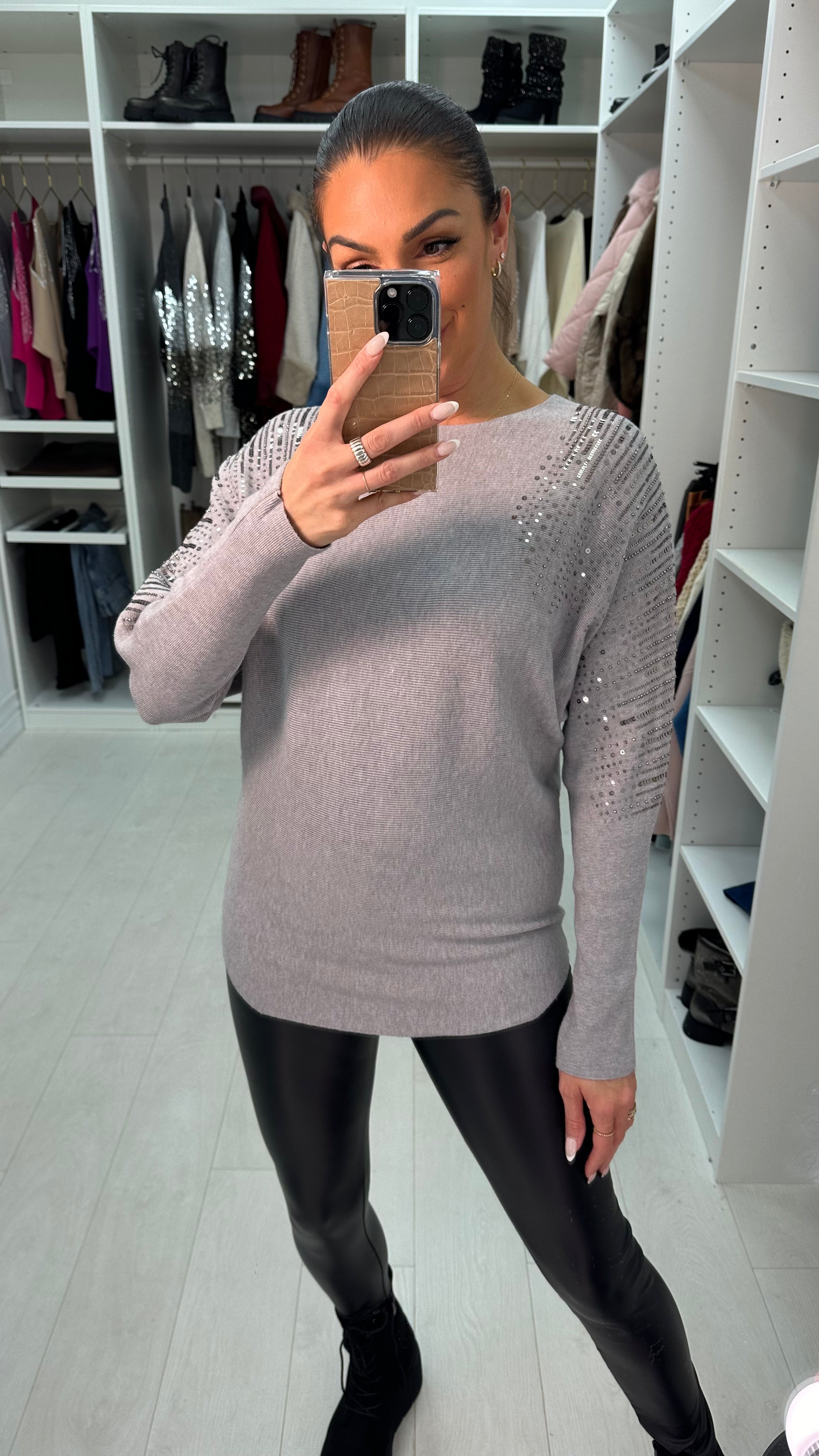 Laurence Embellished Shoulder Knit Jumper