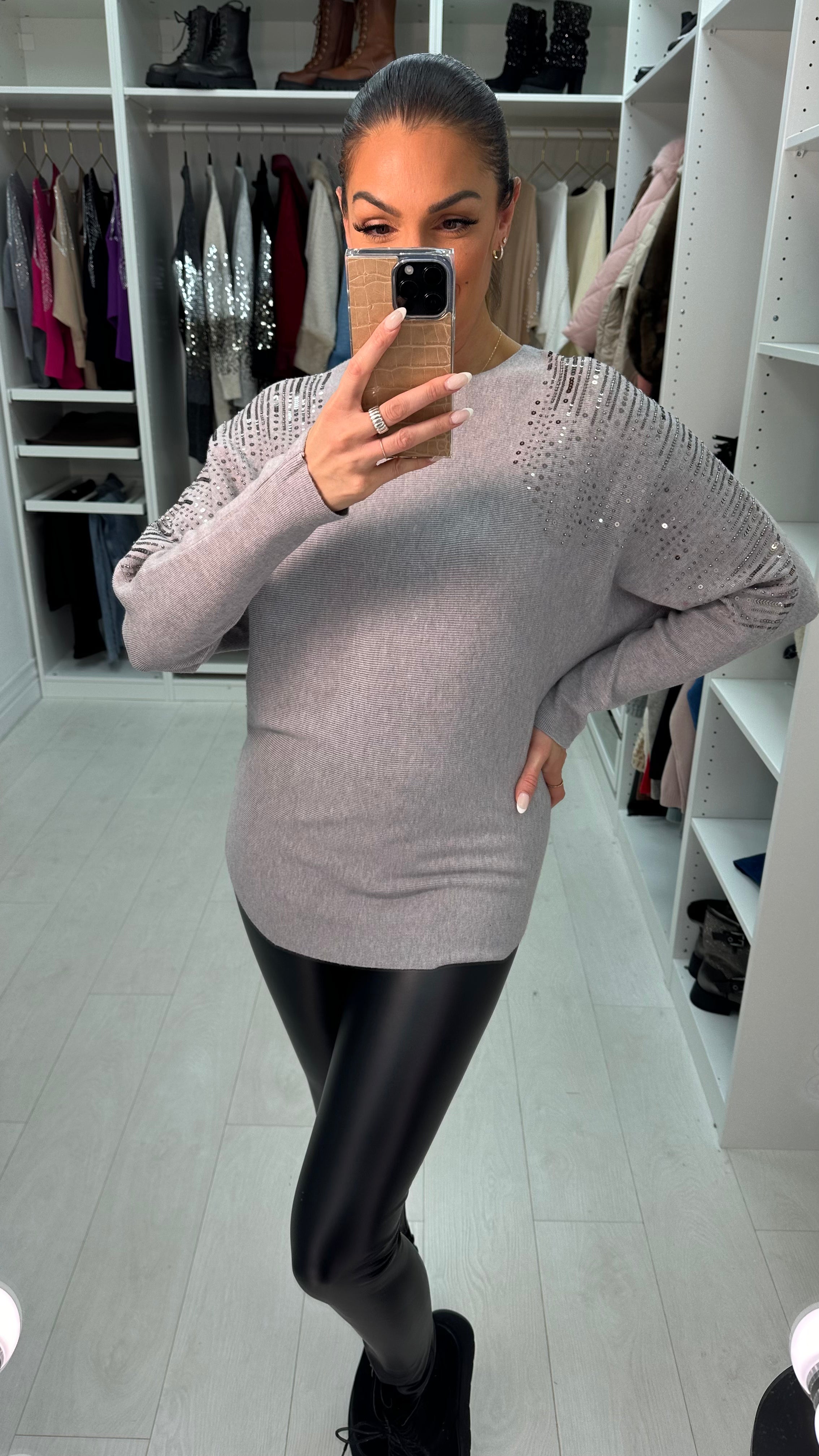 Laurence Embellished Shoulder Knit Jumper