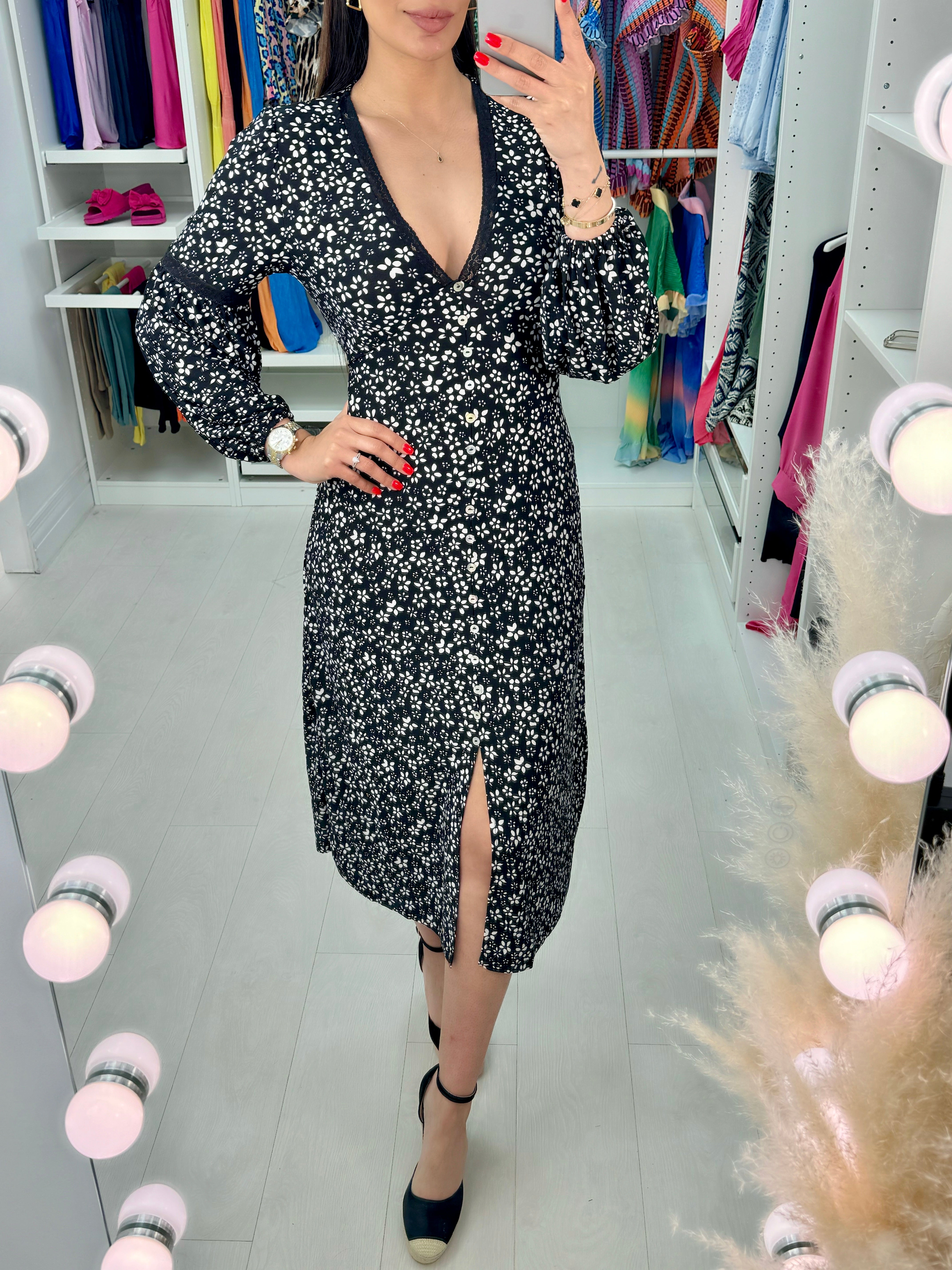 Mireya Lace Trimmed Floral Magic Dress