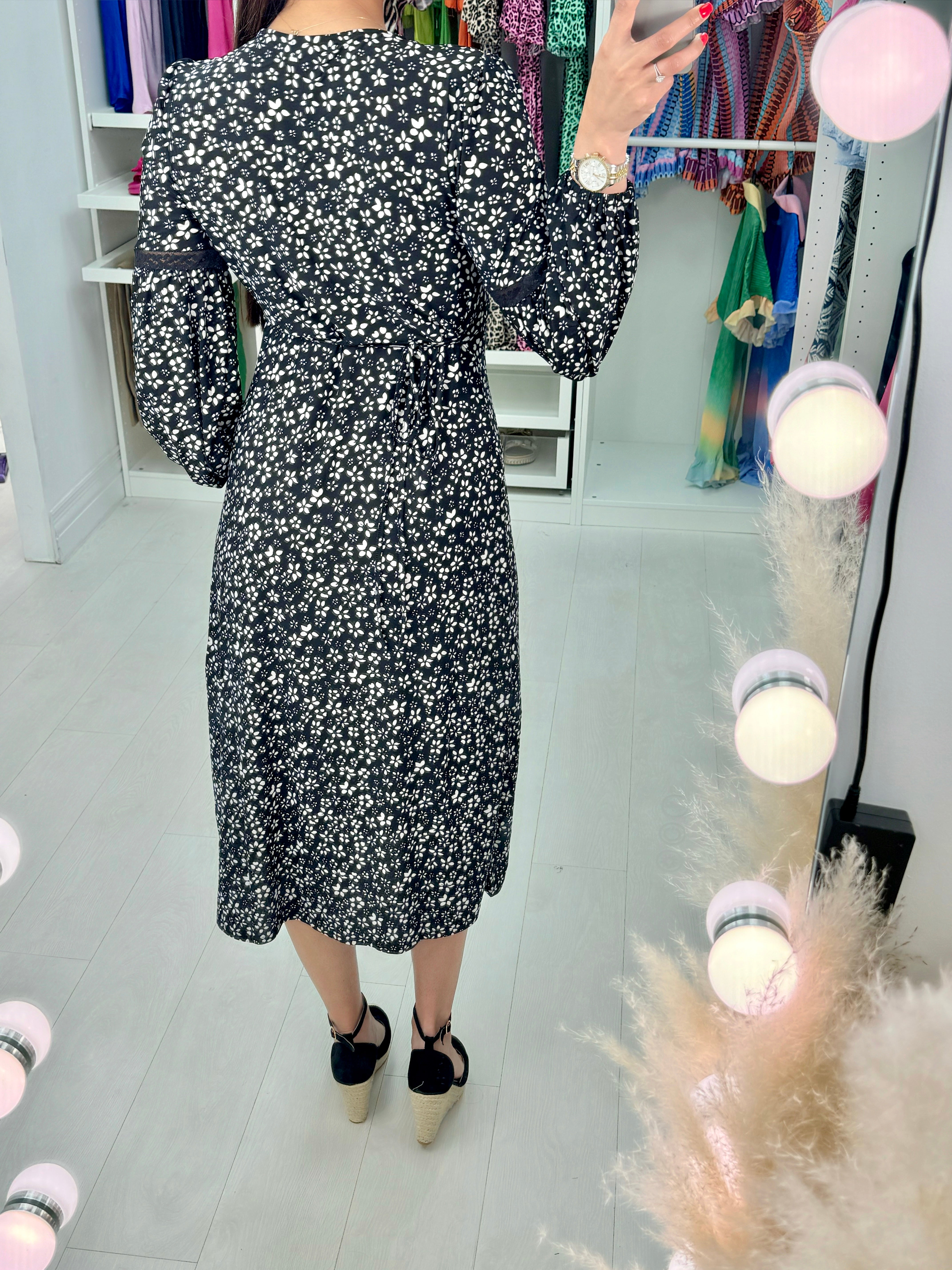 Mireya Lace Trimmed Floral Magic Dress