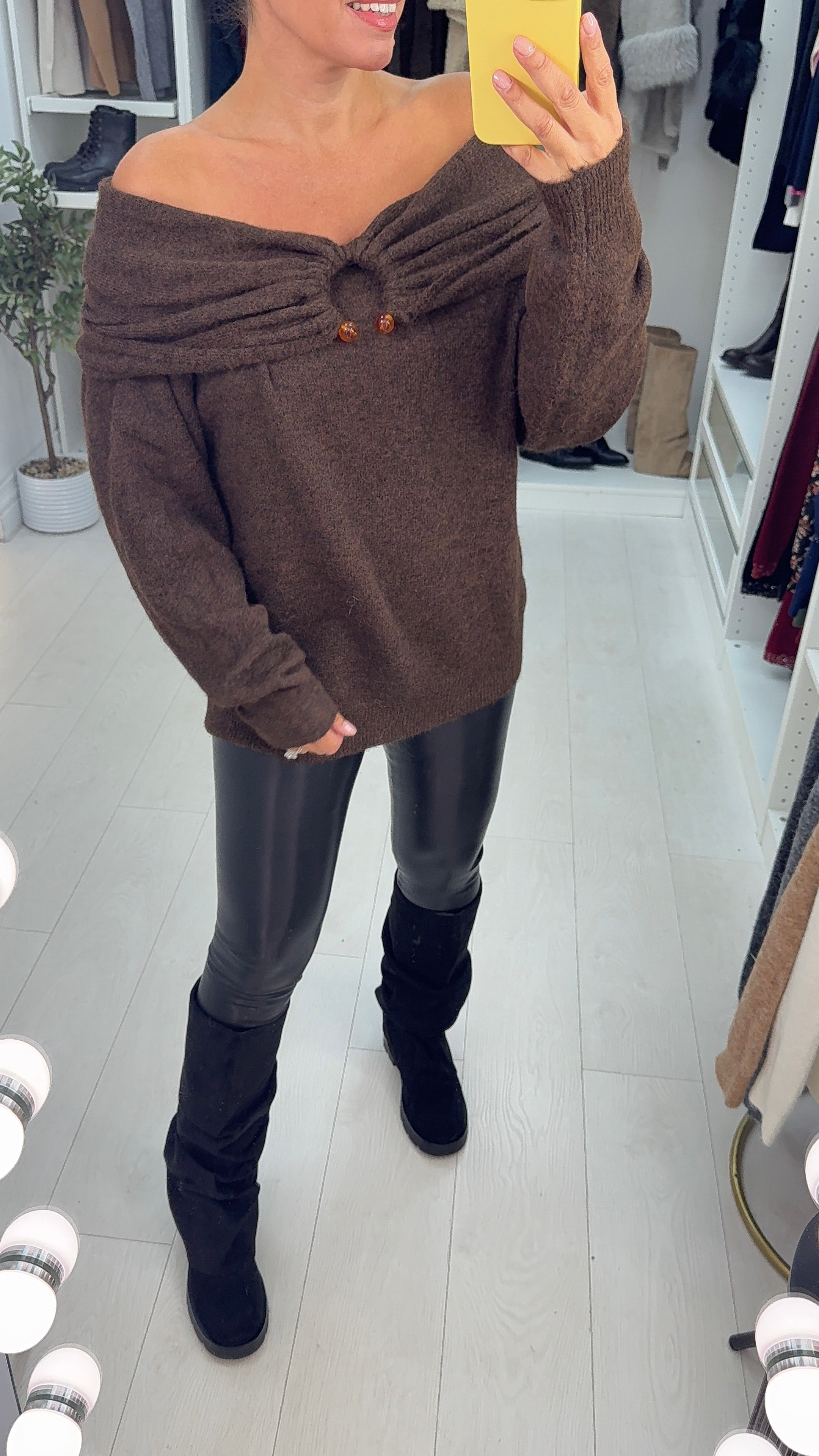 Nenita Super Soft Bardot Knit Jumper