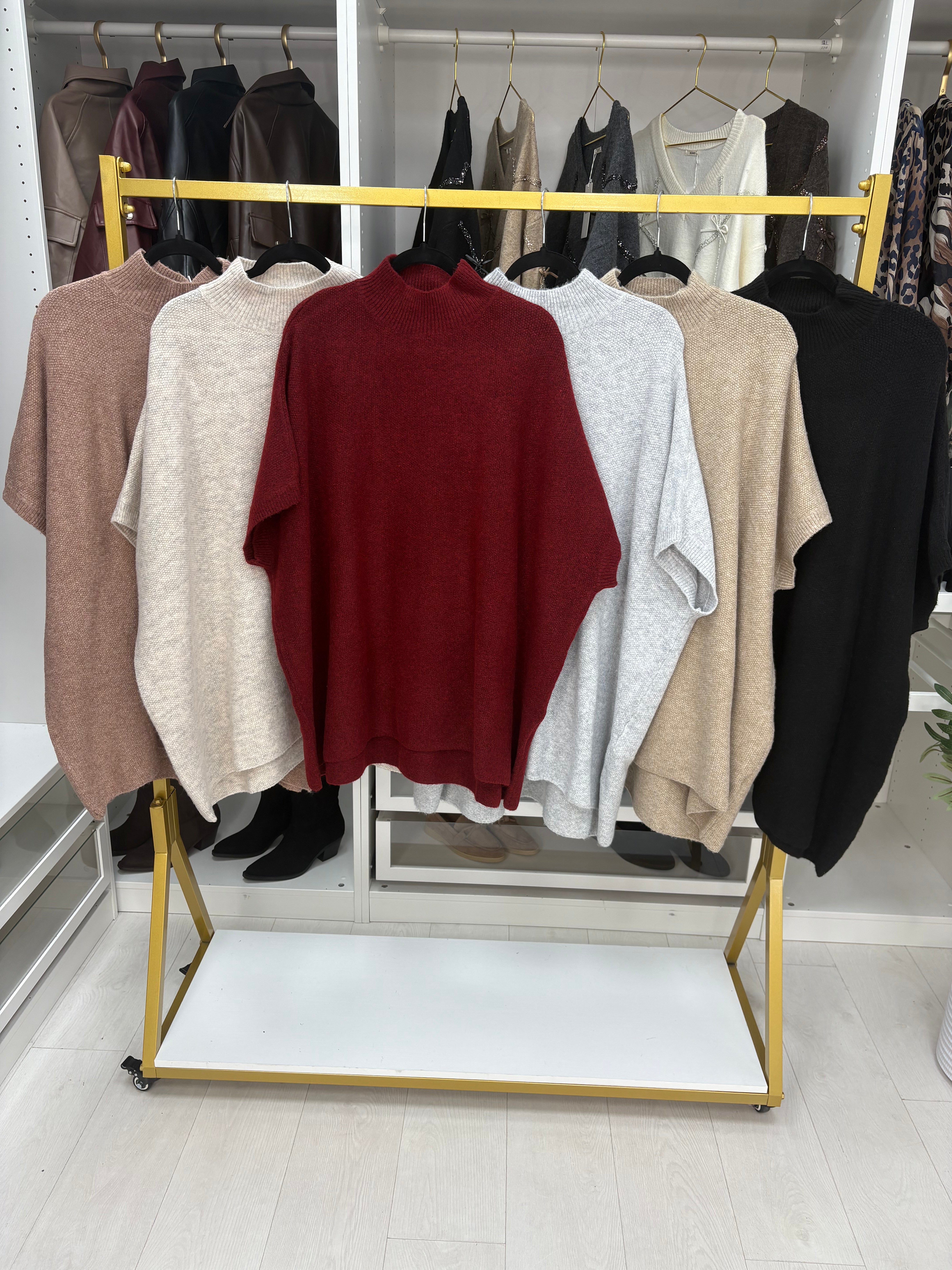 Shelbie Plain High Neck Oversized Jumper