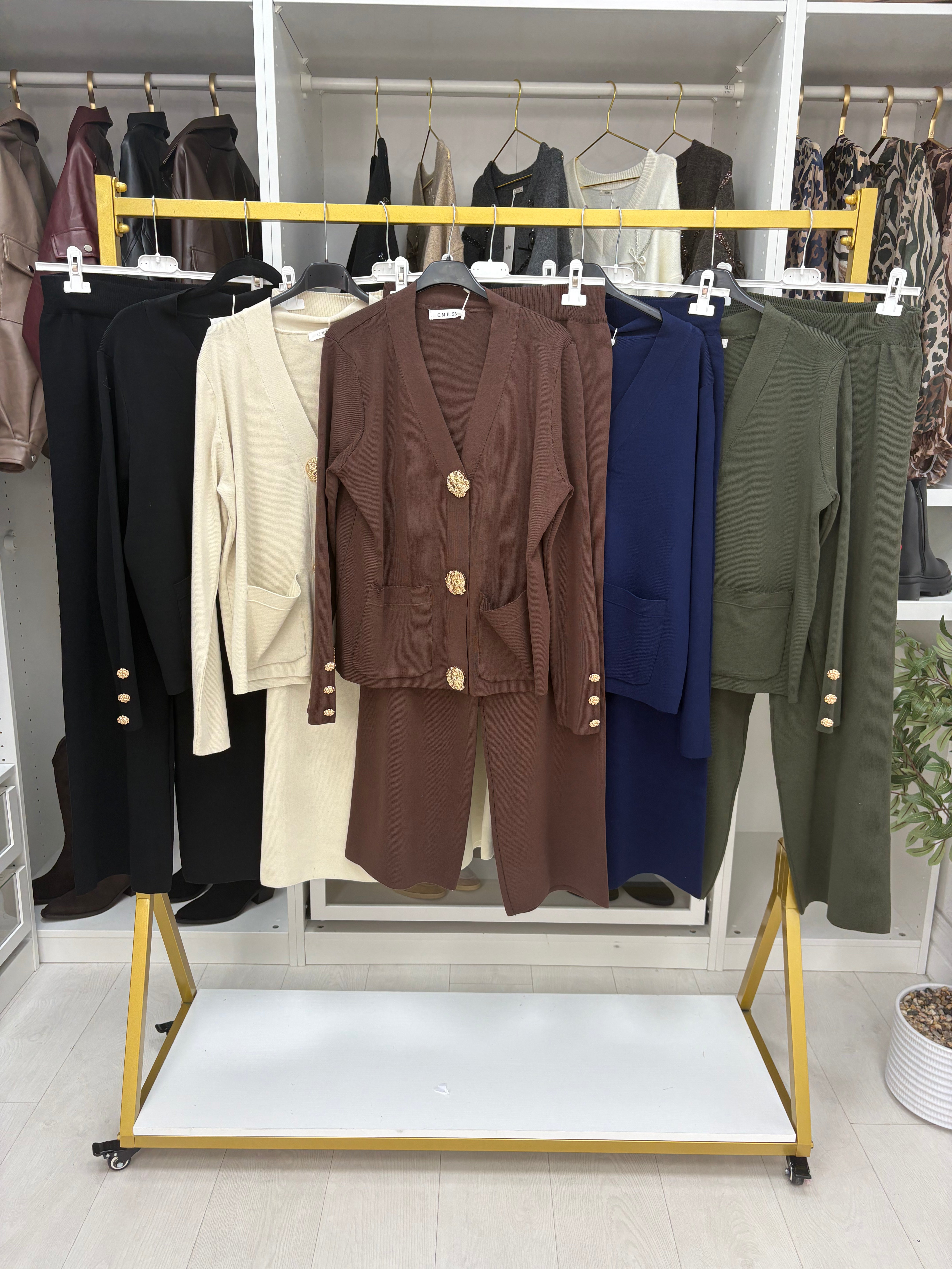 Yasminda Plain Statement Button Front Co-Ord Set