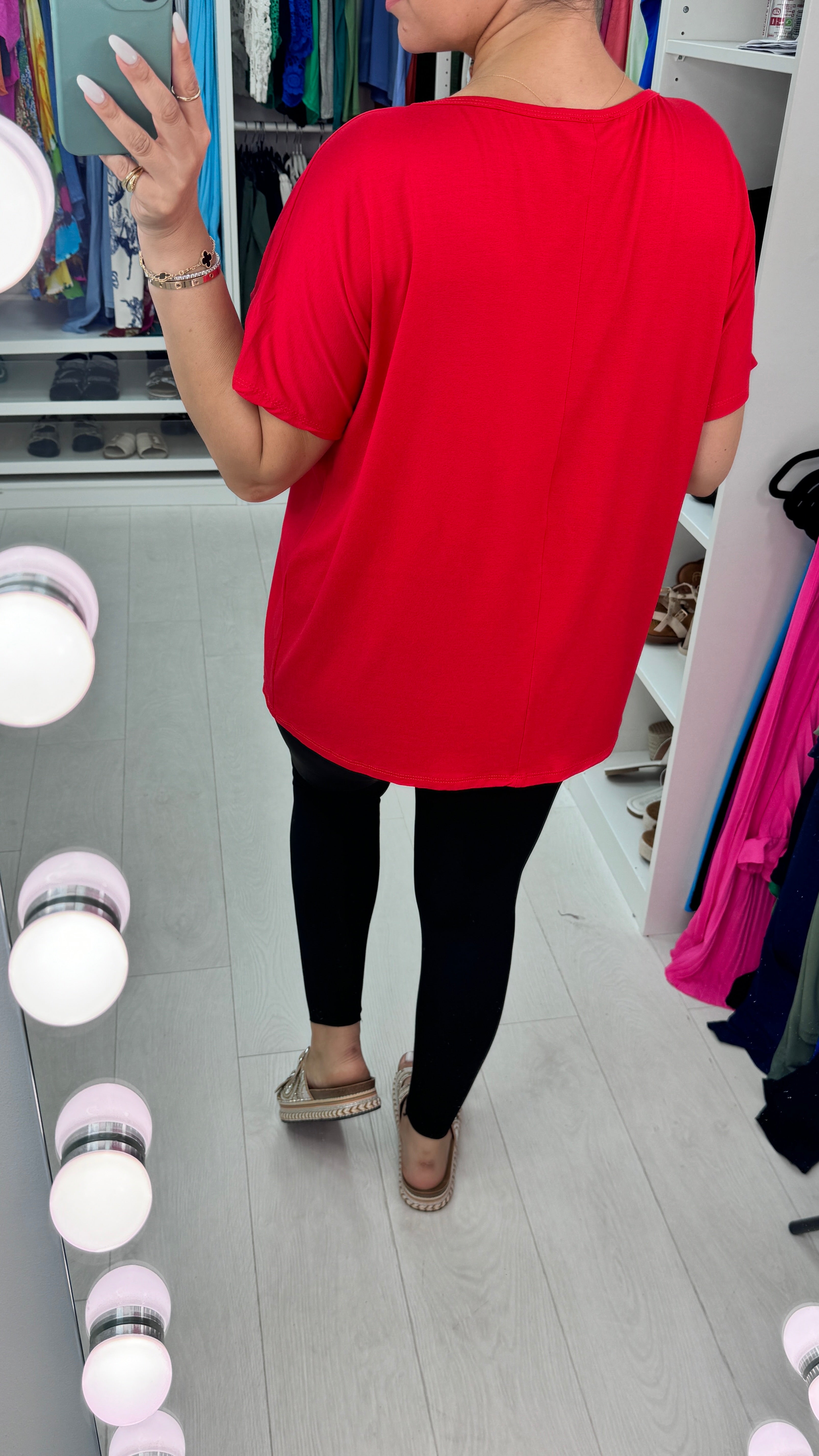 Yazmin V Neck Plain T-Shirt