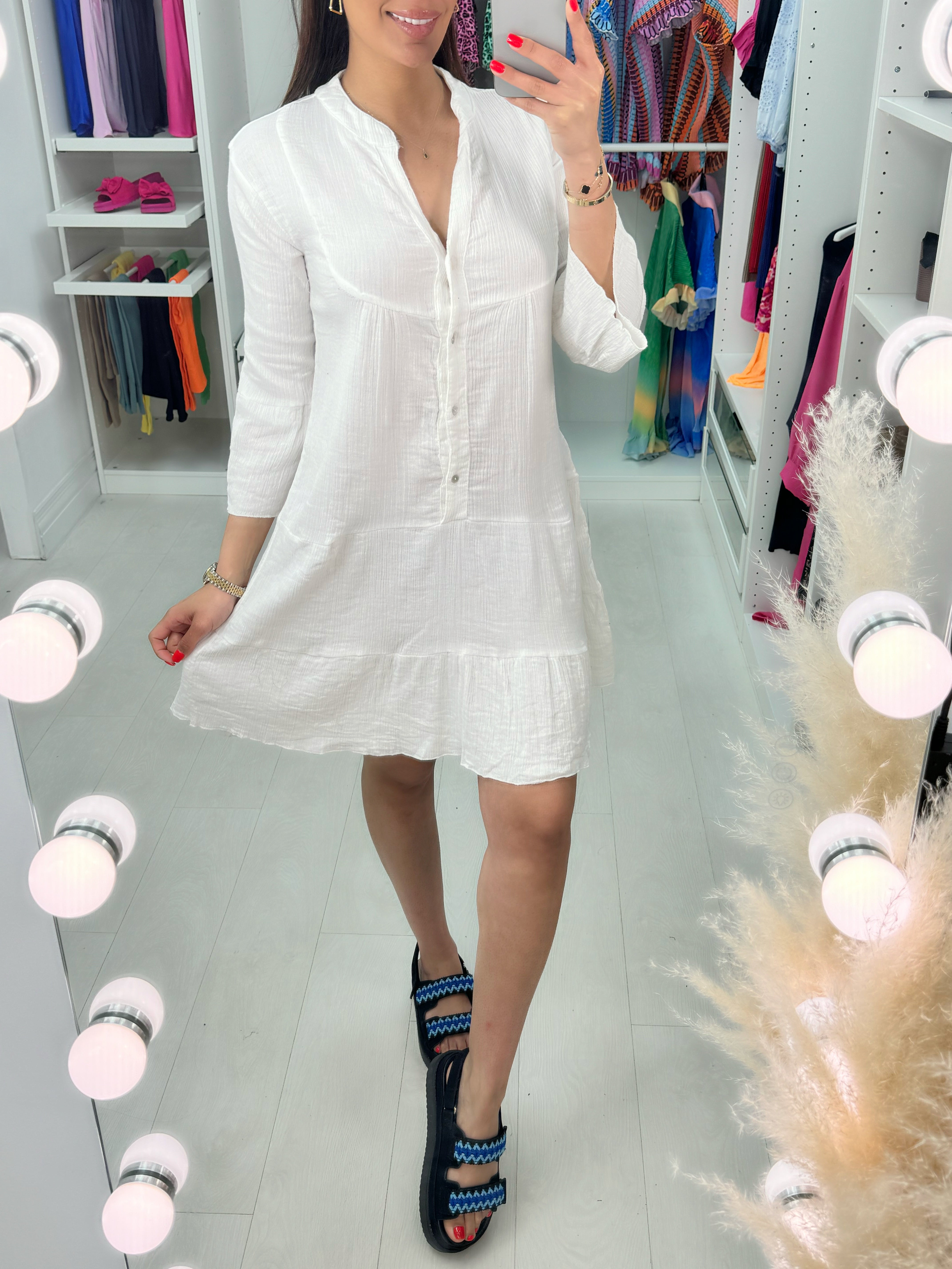 Enya Oversized Smock Shirt Dress