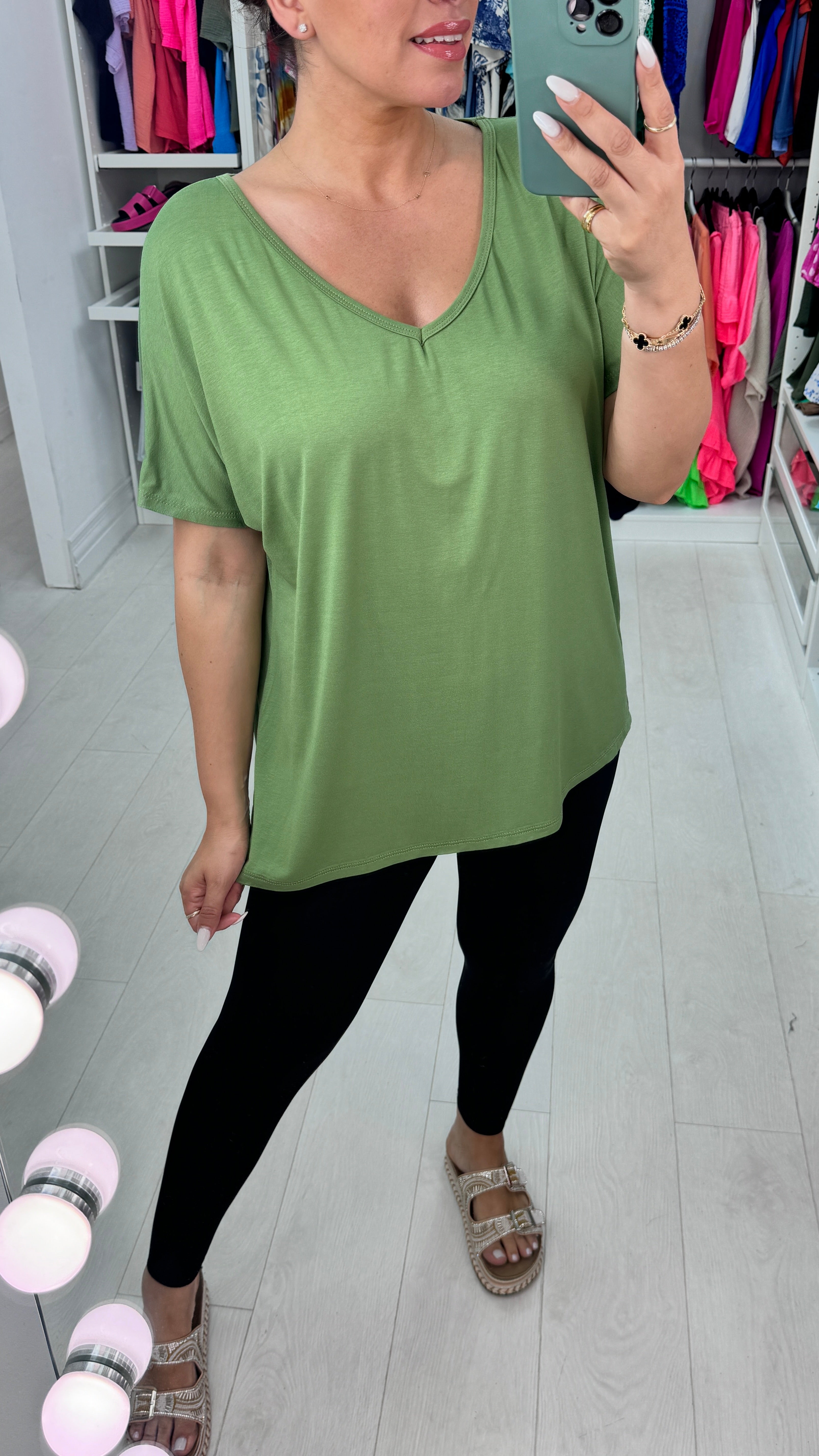 Yazmin V Neck Plain T-Shirt