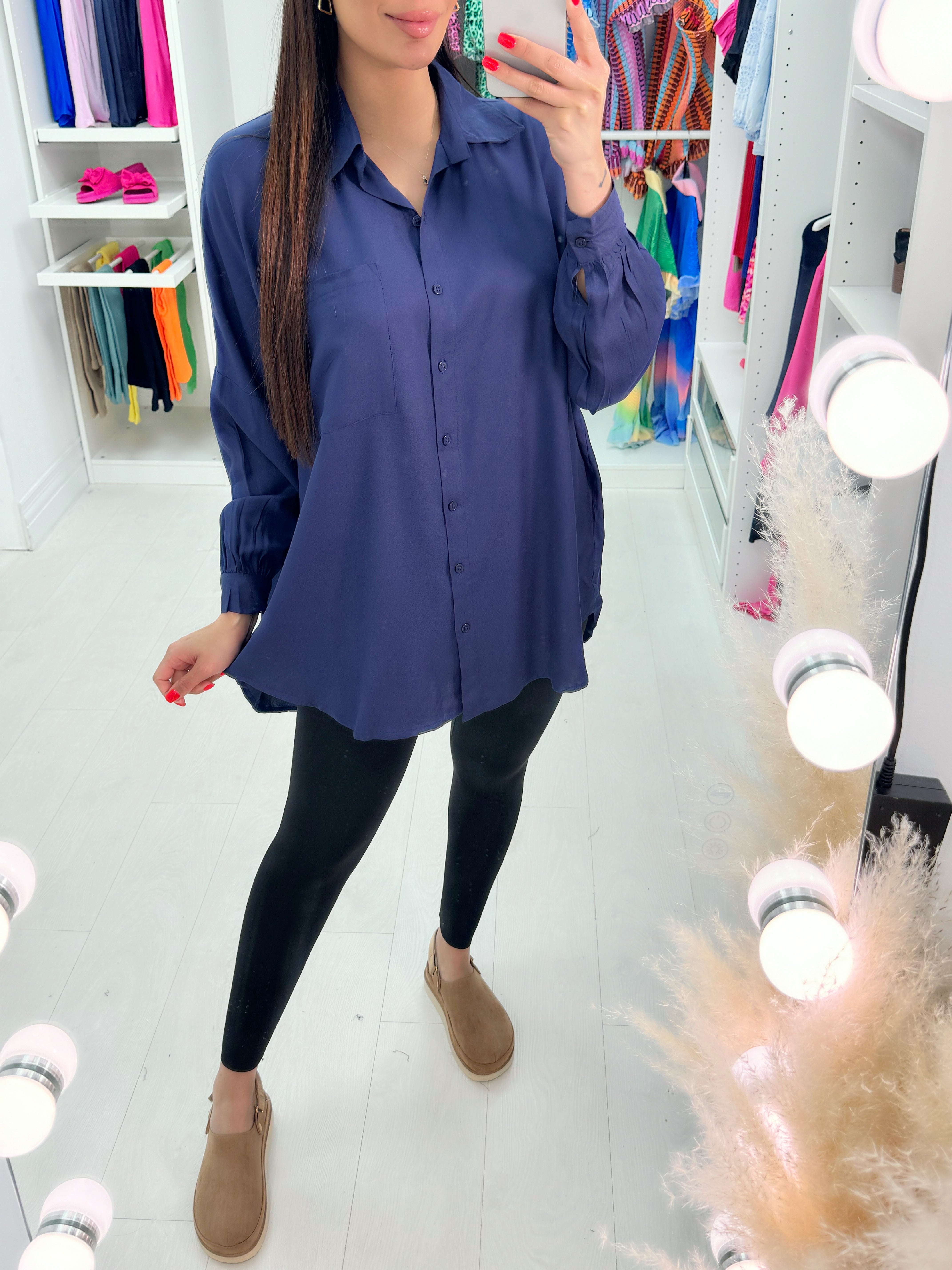 Sueno Plain Oversized Shirt