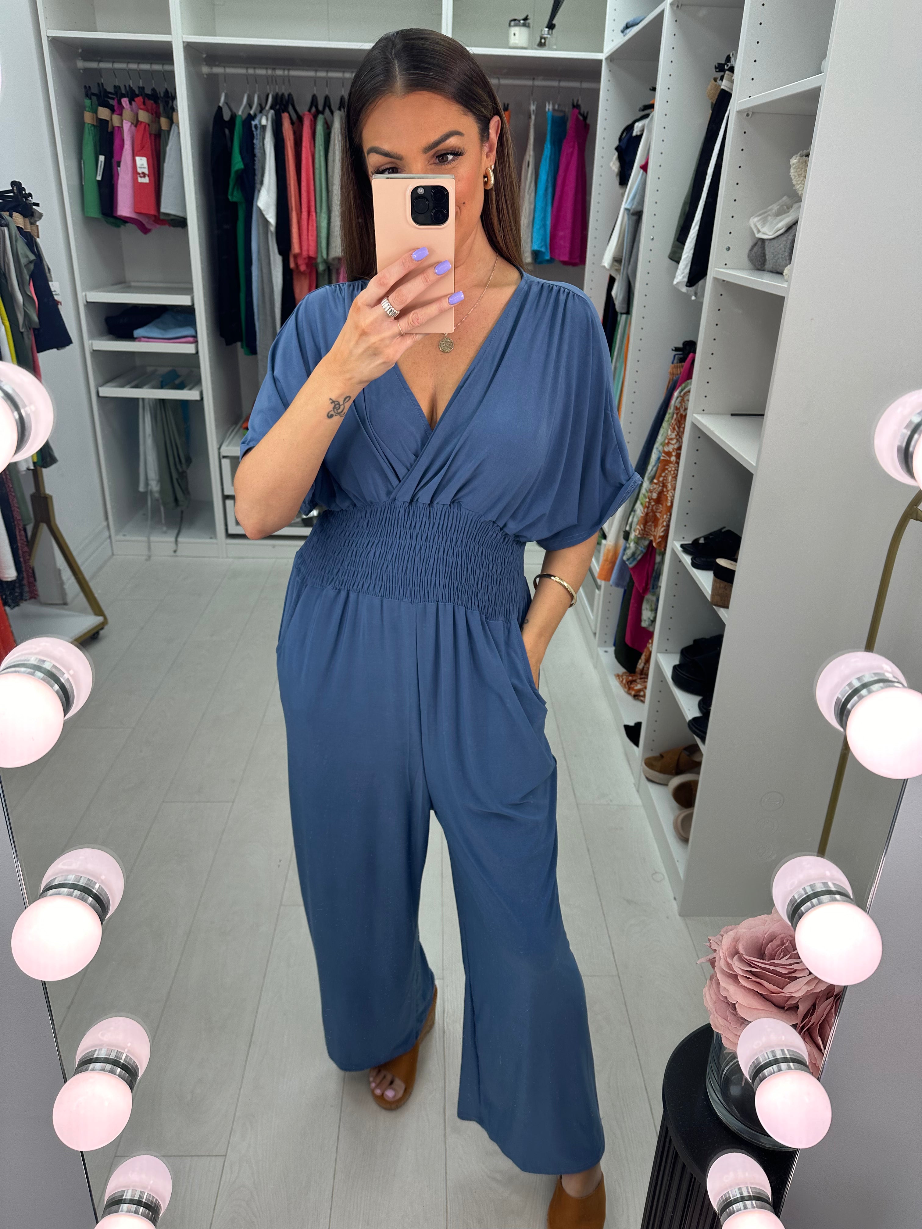 Daphne Plain Elasticated Waist Jumpsuit