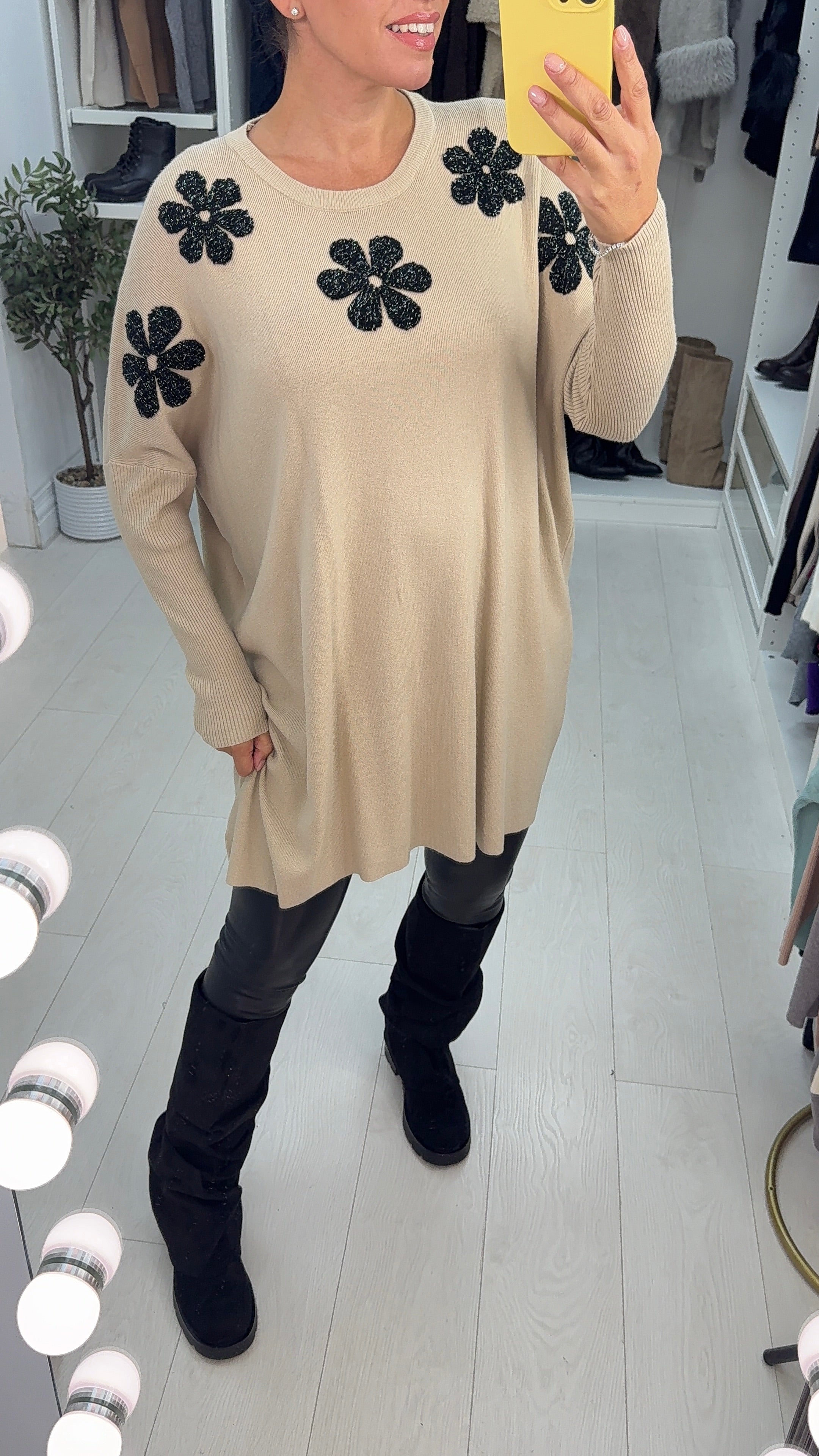 Nicola Flower Design Loose Fit Jumper