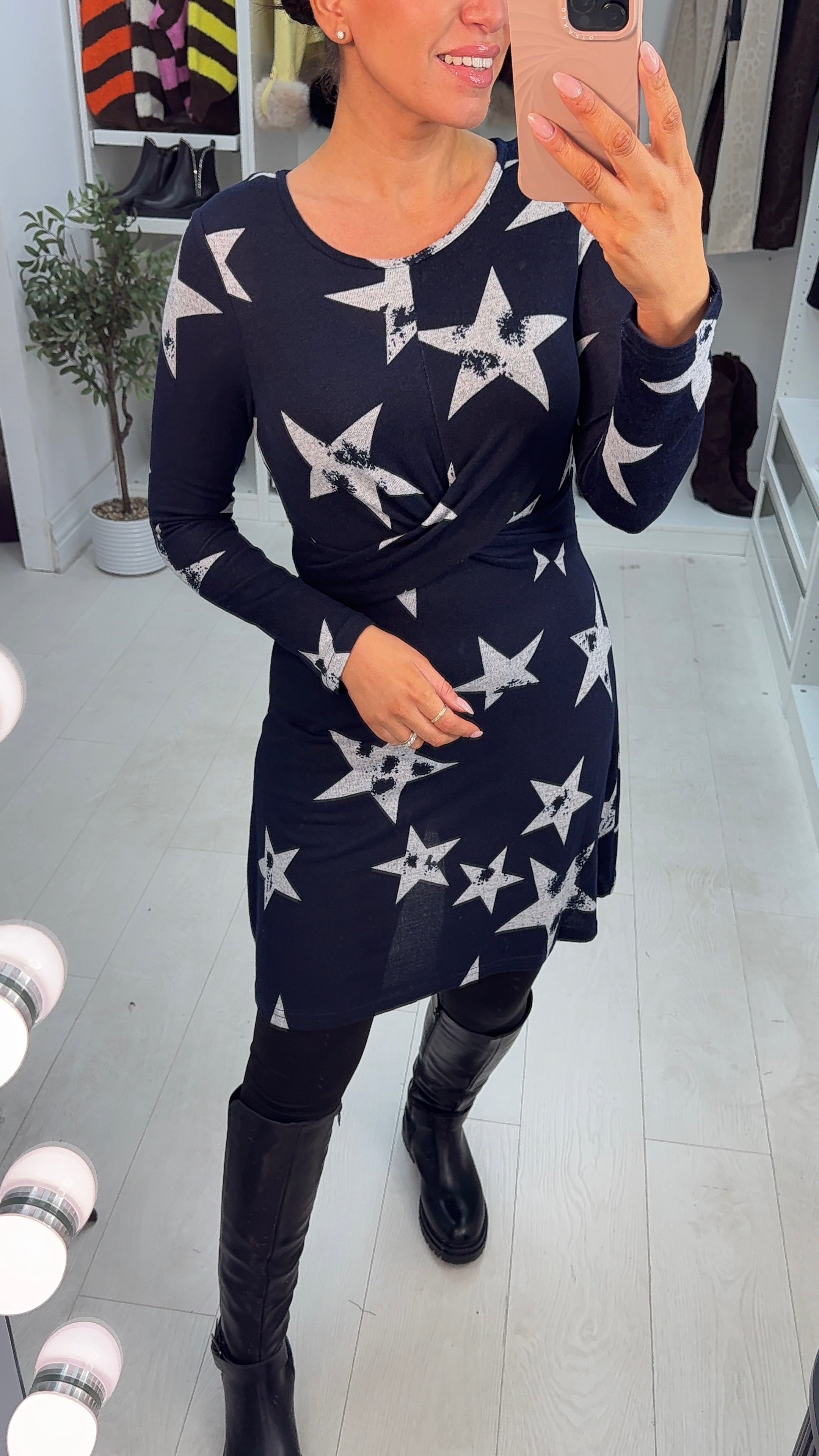 Thunder Star Print Stretch Knit Dress
