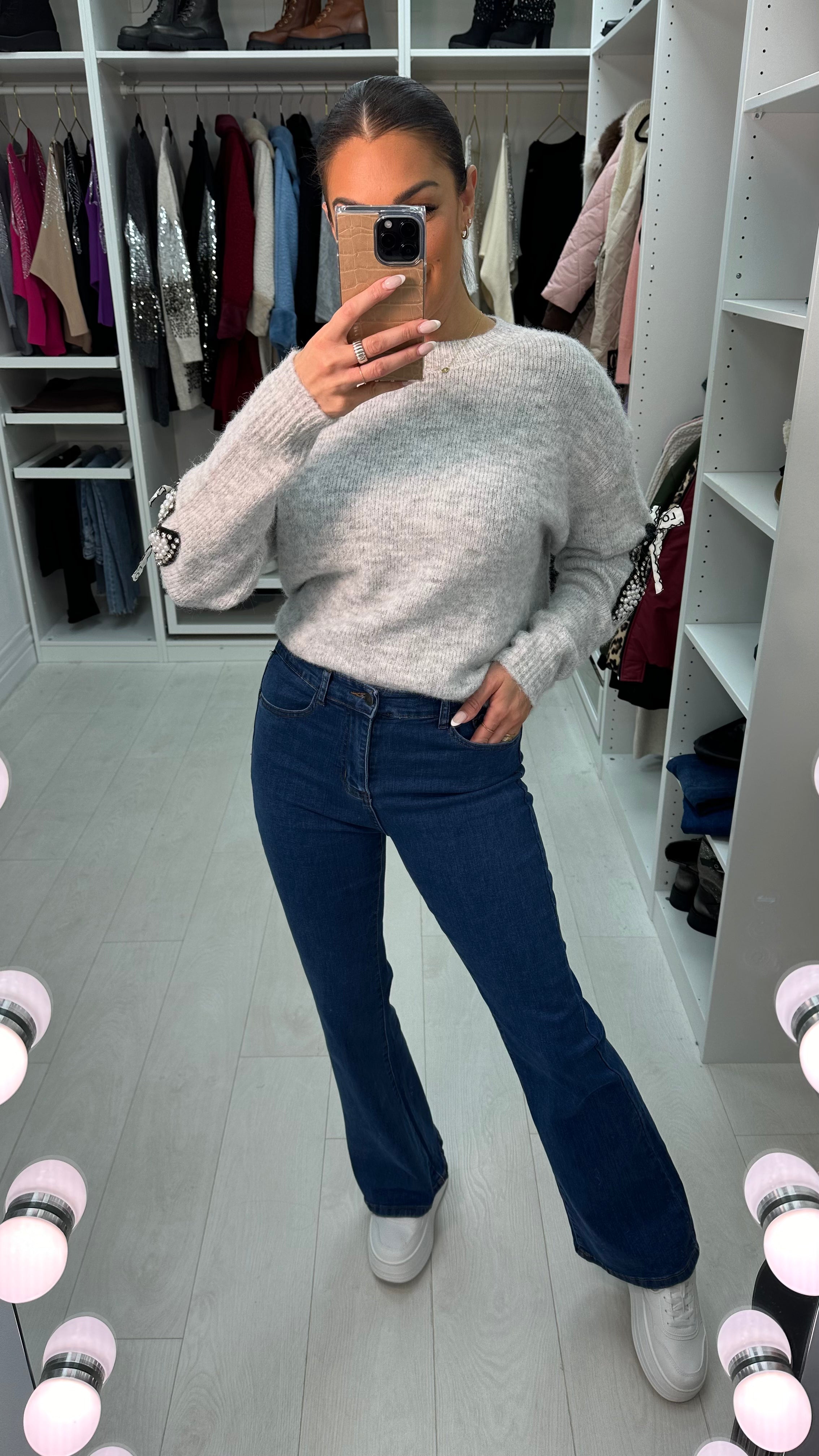 Orivella Denim Blue Bootcut Shaping Jeans