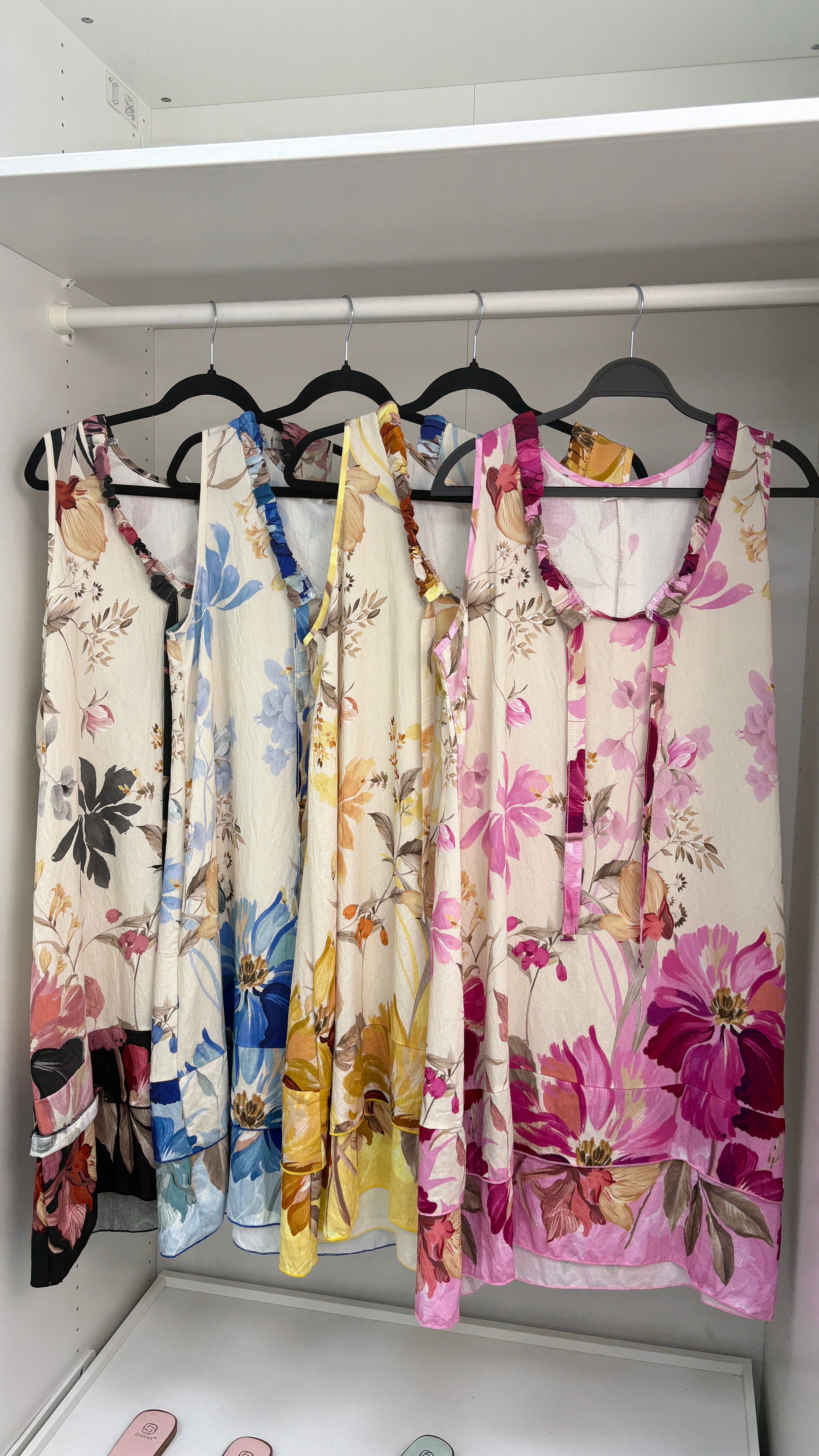 Emerie Floral Print Sleeveless Midi Smock Dress