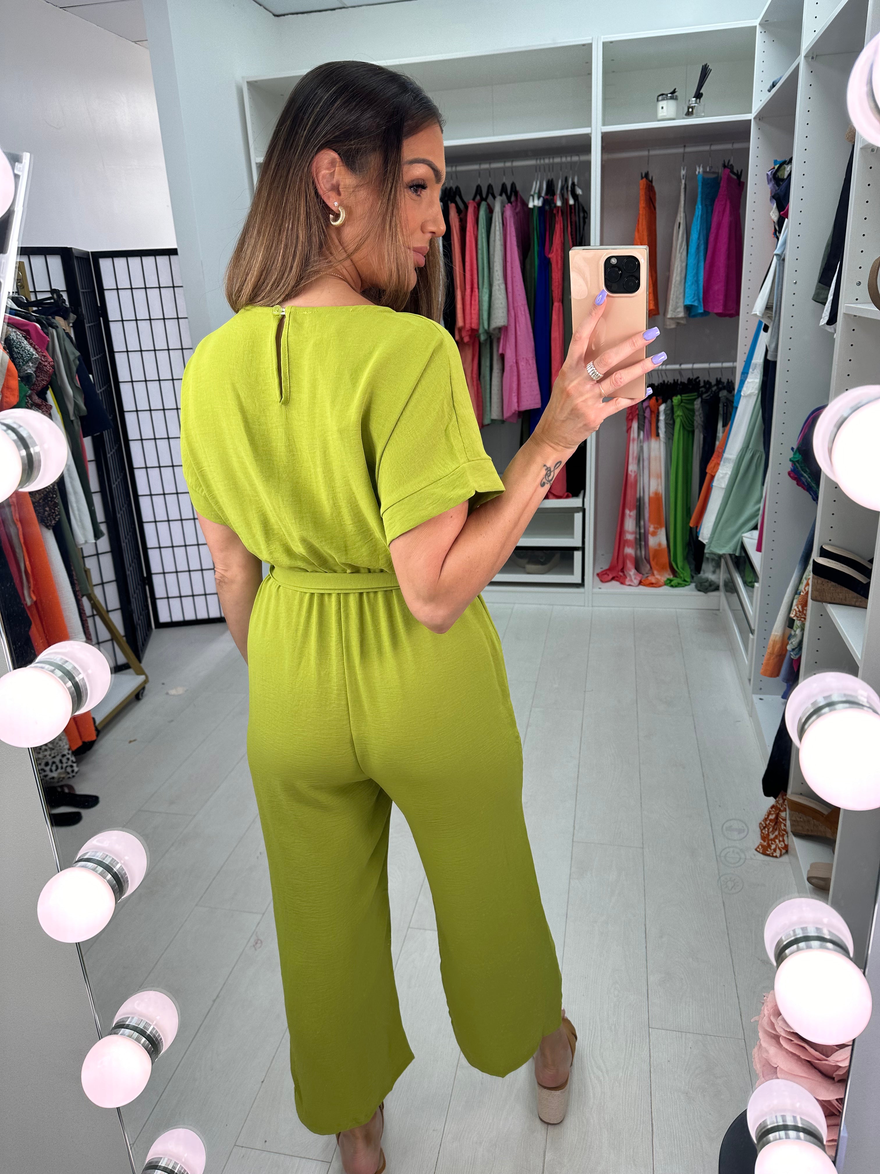 Indonesia Plain V Neck Crepe Jumpsuit