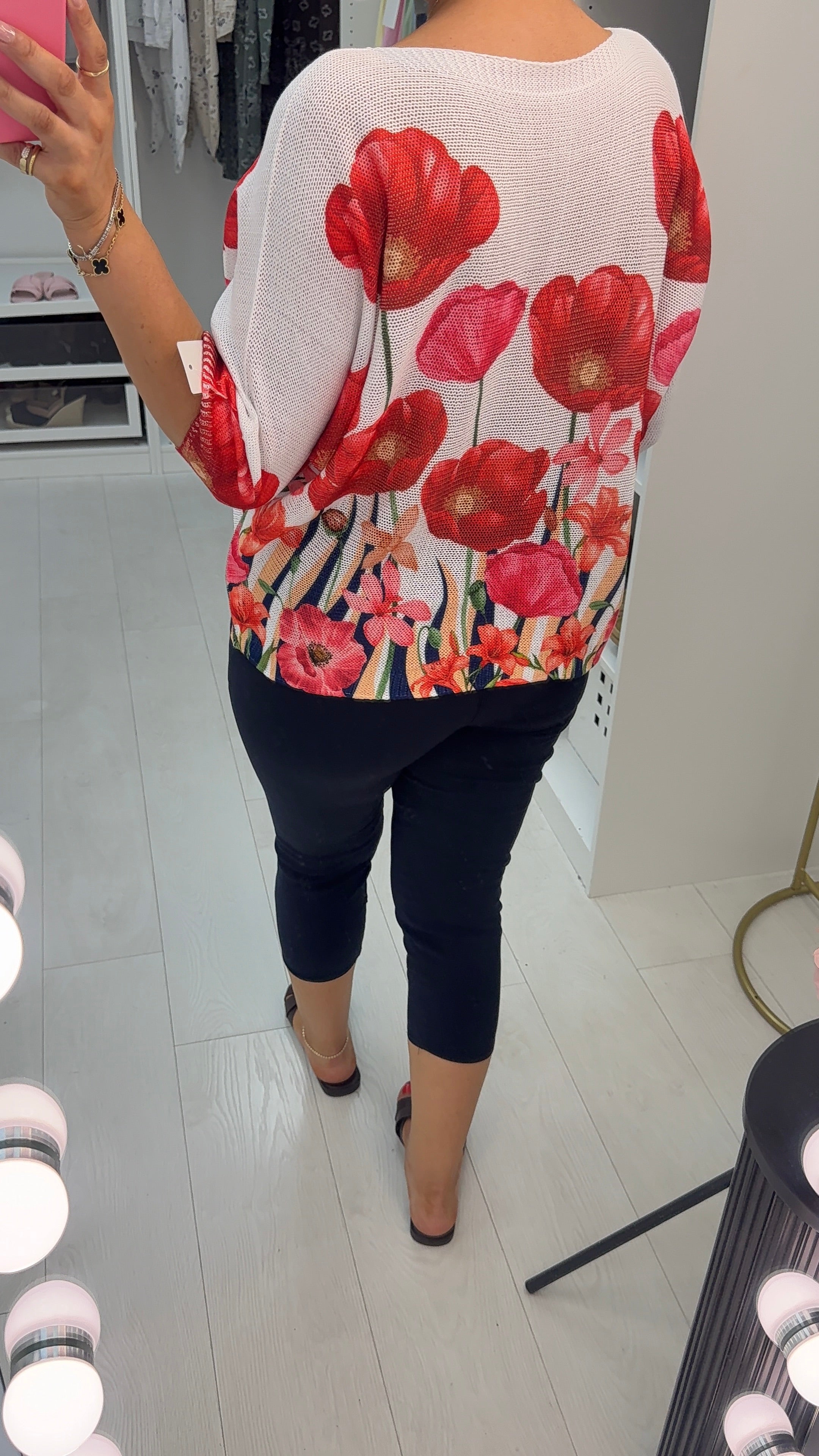Alysia Poppy Print Batwing Top