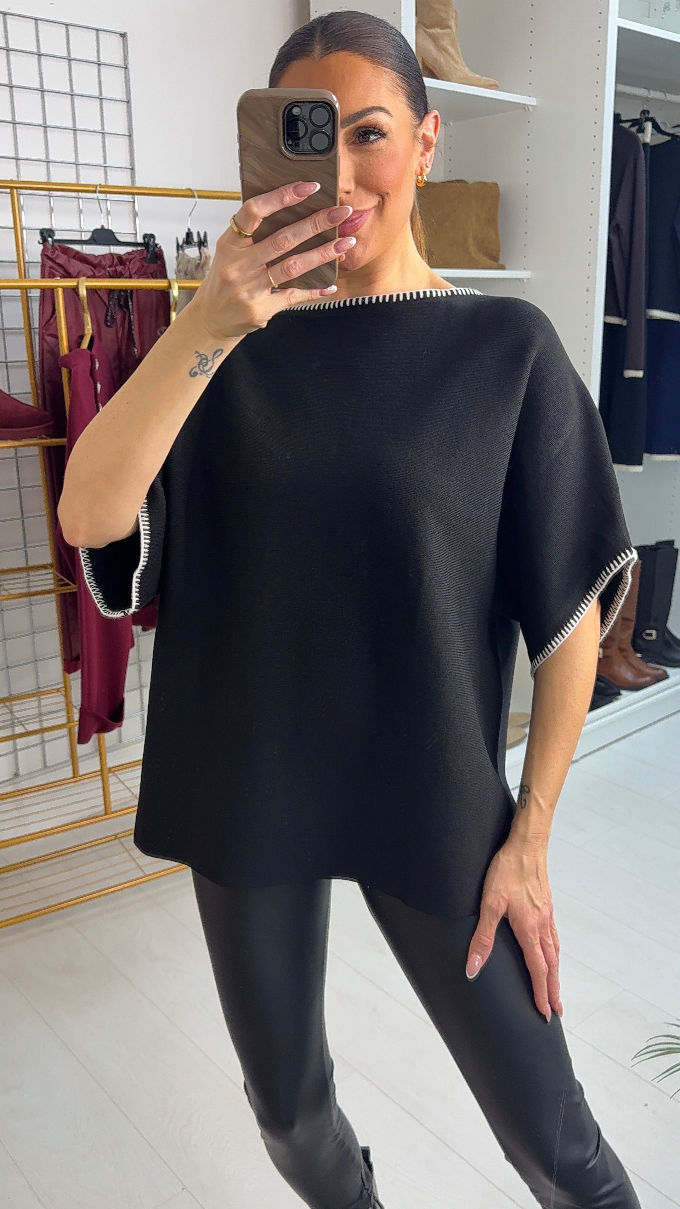 Gilly Plain Stitched Hem Jumper