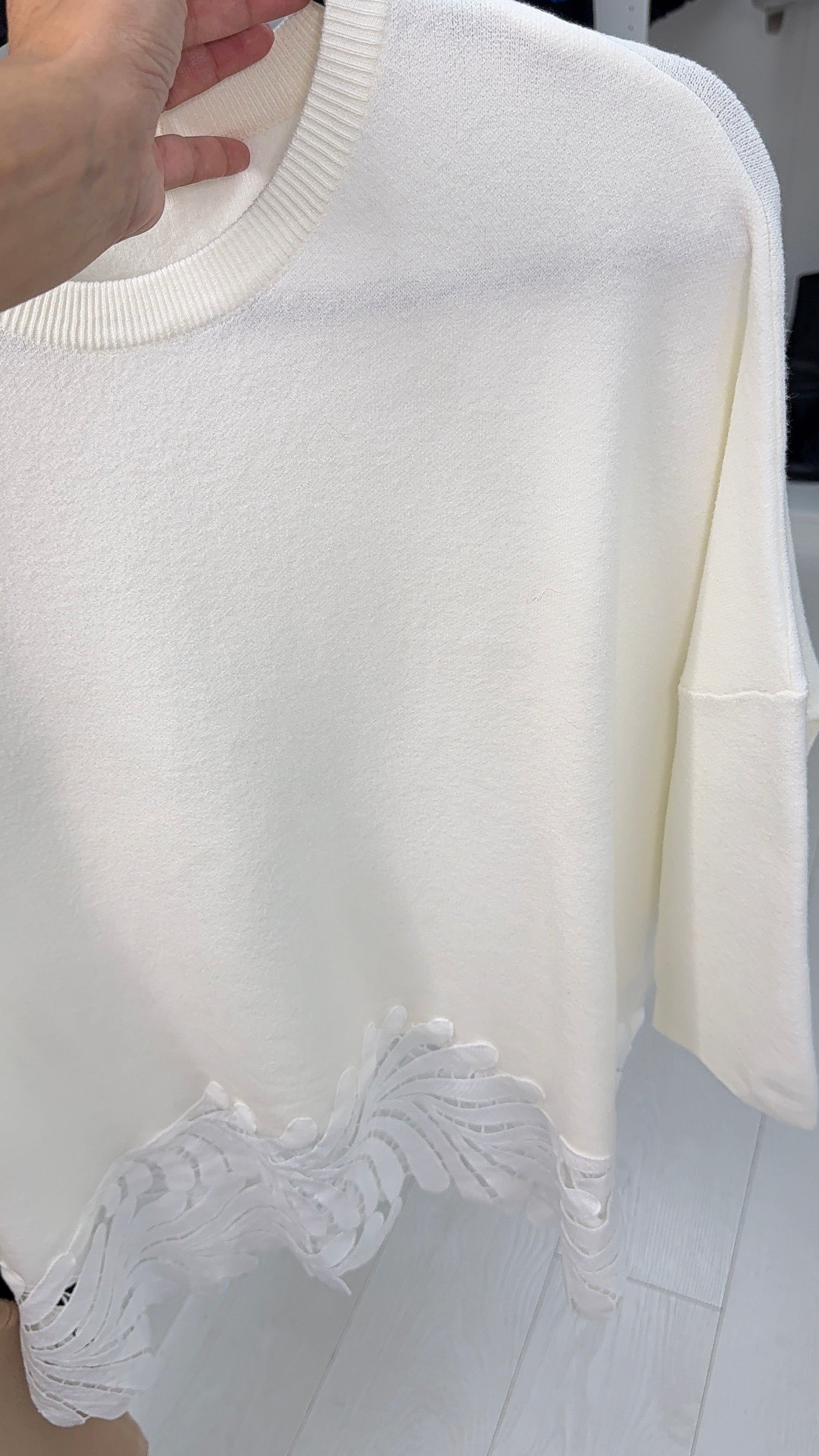 Parker Plain Crochet Hem Loose Fit Jumper