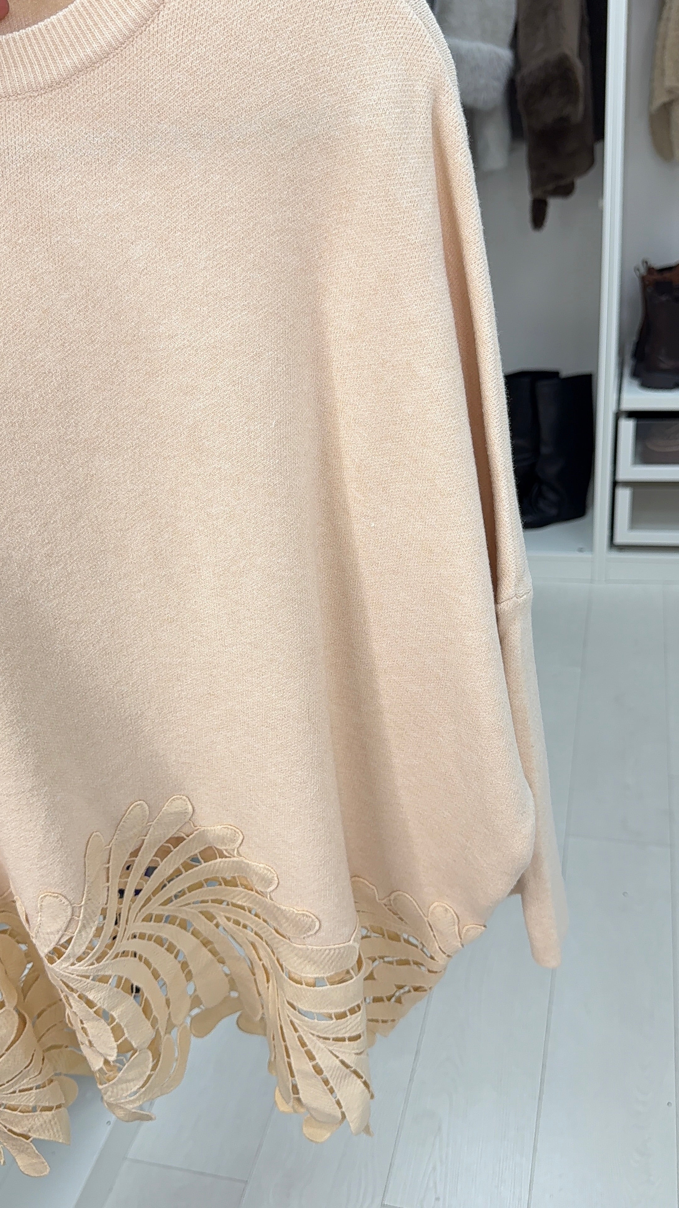 Parker Plain Crochet Hem Loose Fit Jumper