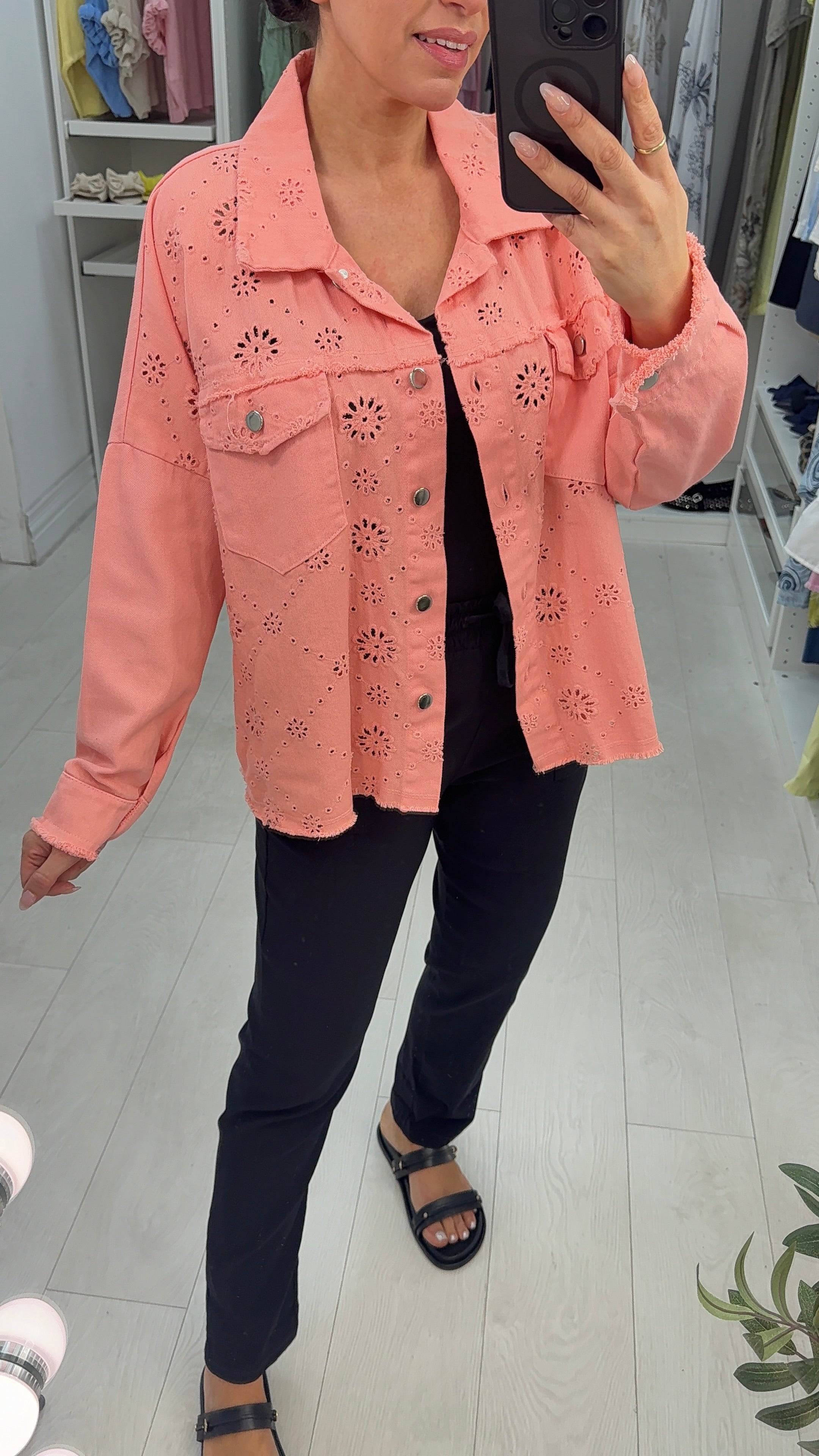 Marcelo Broidery Anglaise Denim Jacket