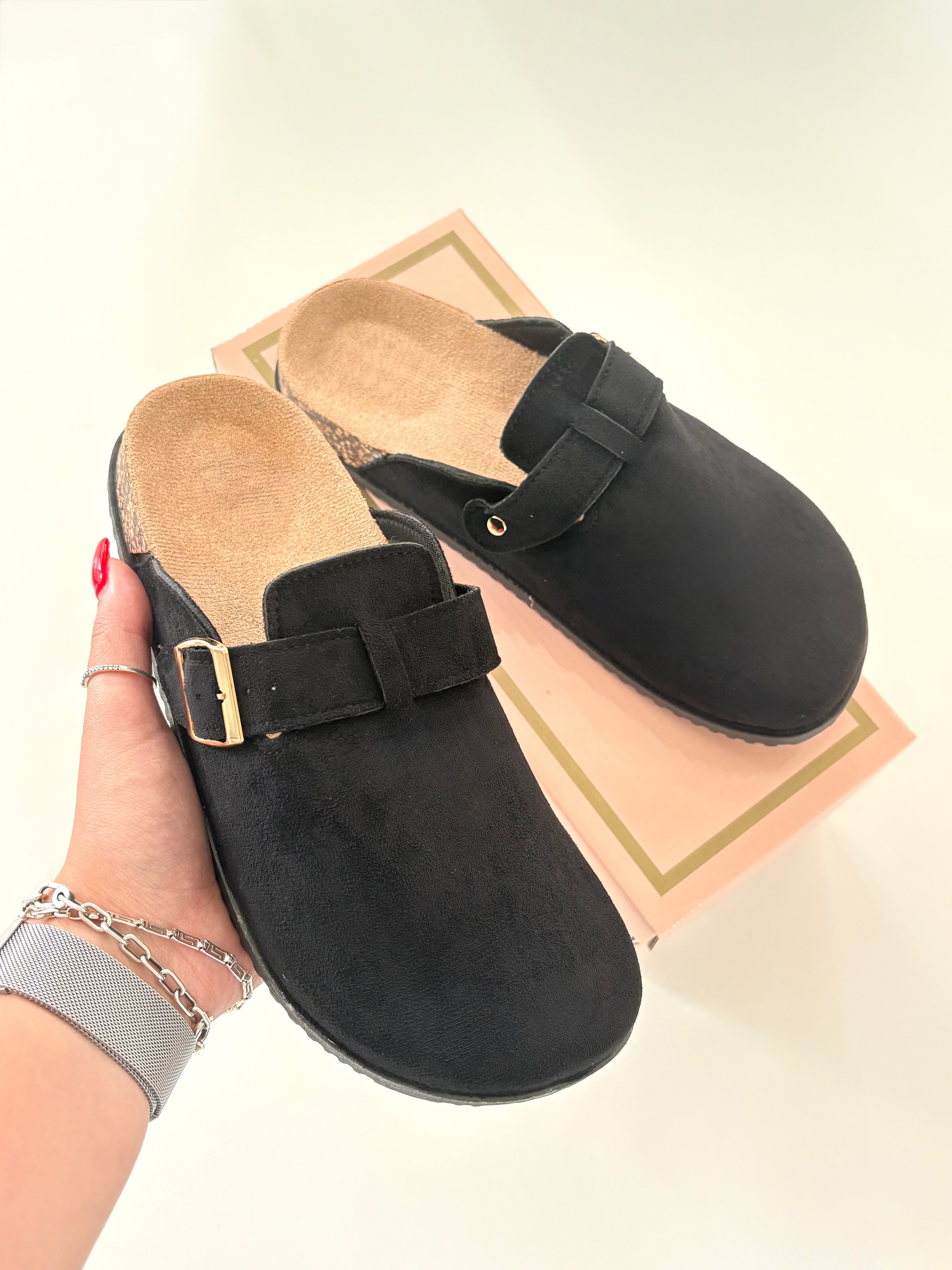 Adrianna Faux Suede Slip On Clogs