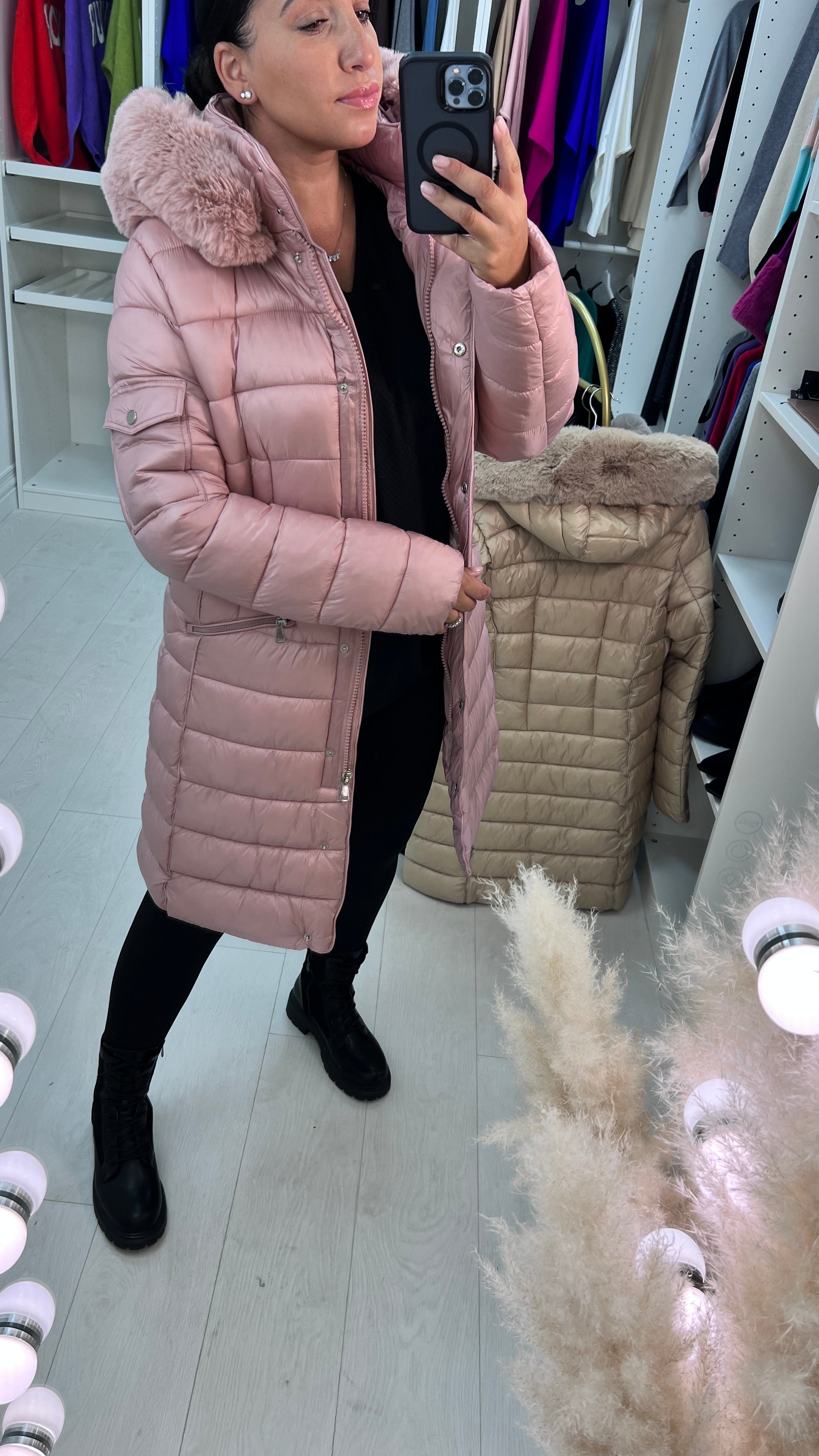 Melinda Faux Fur Hooded Puffer Coat
