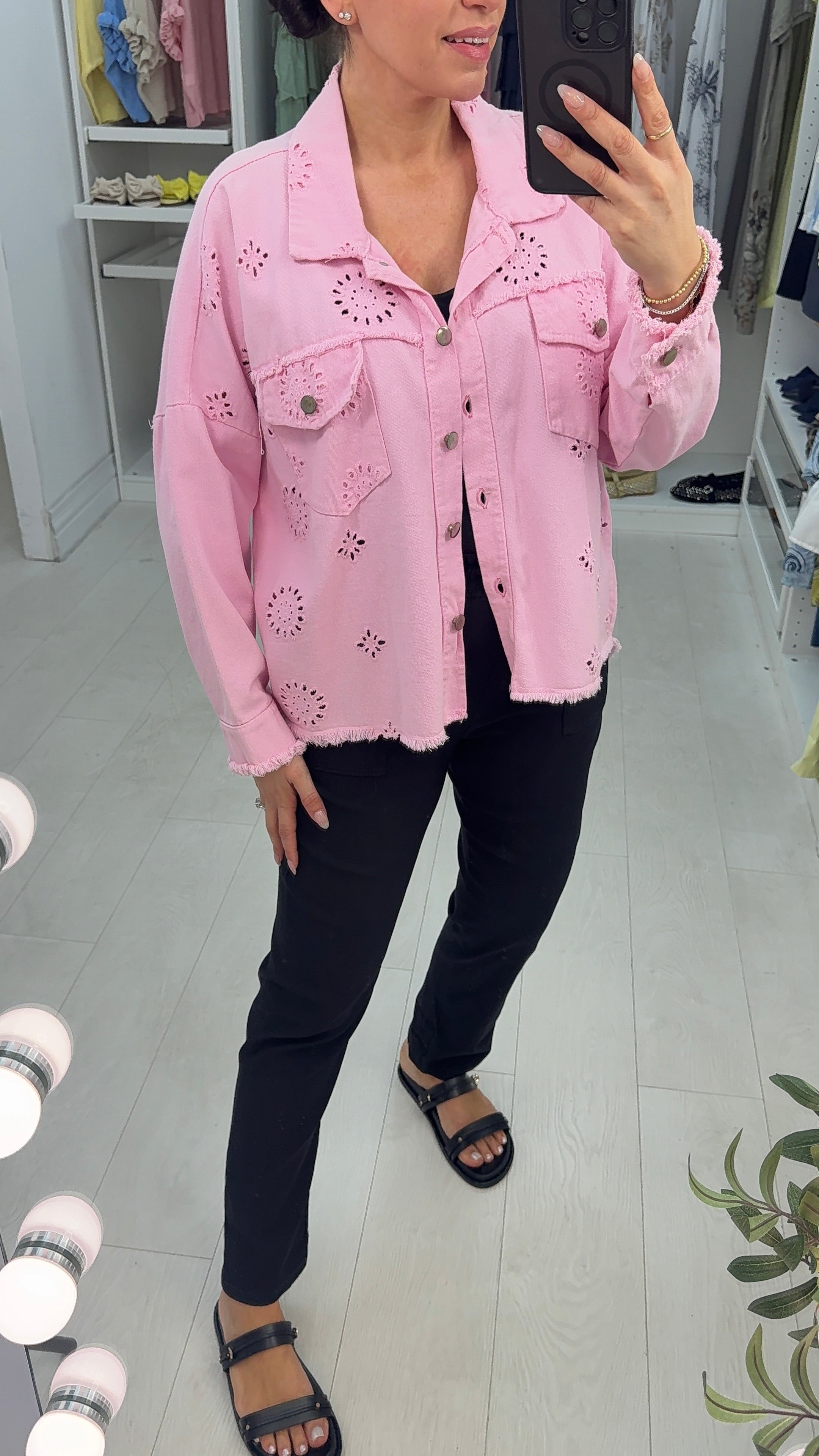 Marcelo Broidery Anglaise Denim Jacket