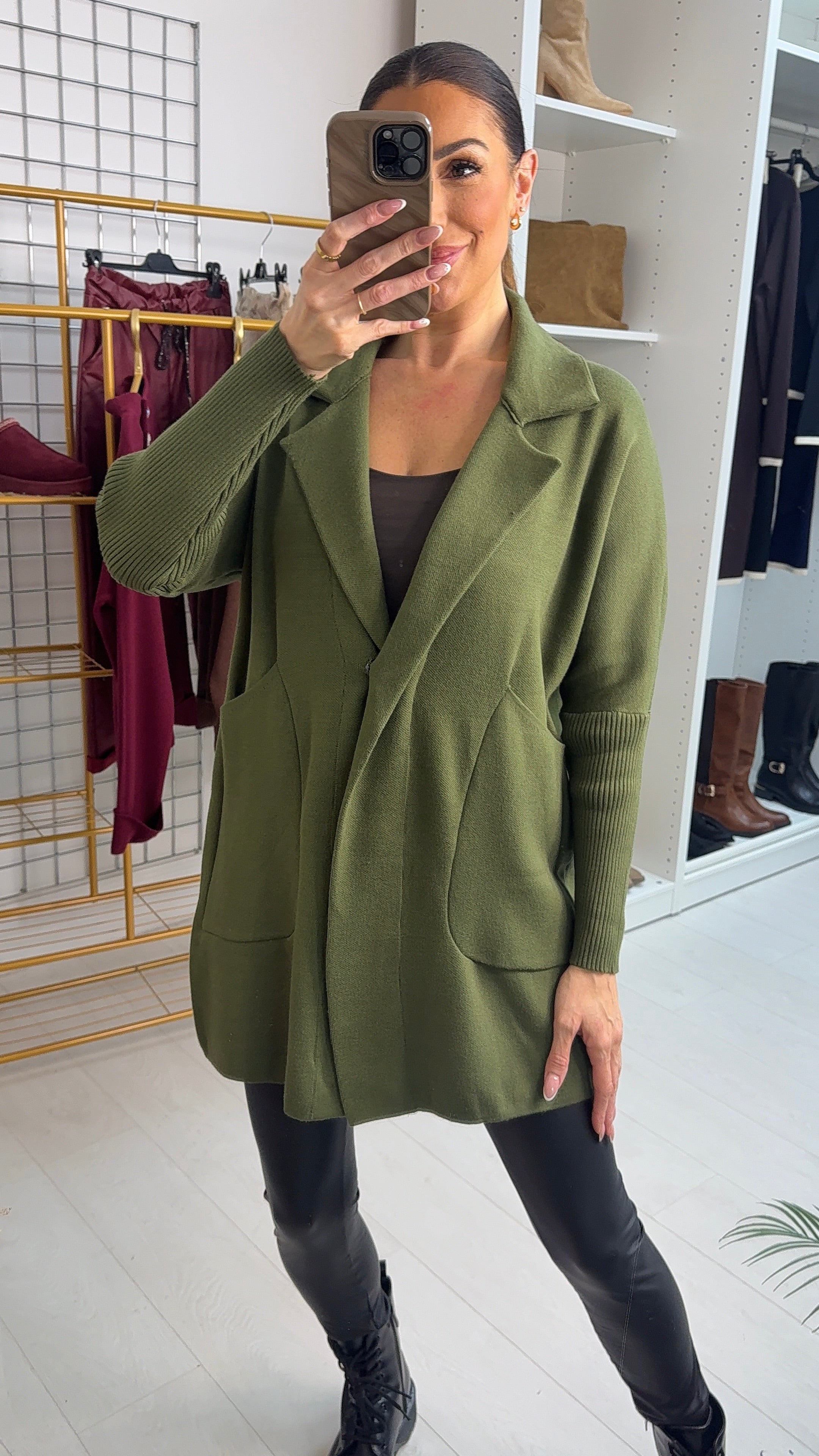 Lenny Plain Pocket Front Cardi Jacket