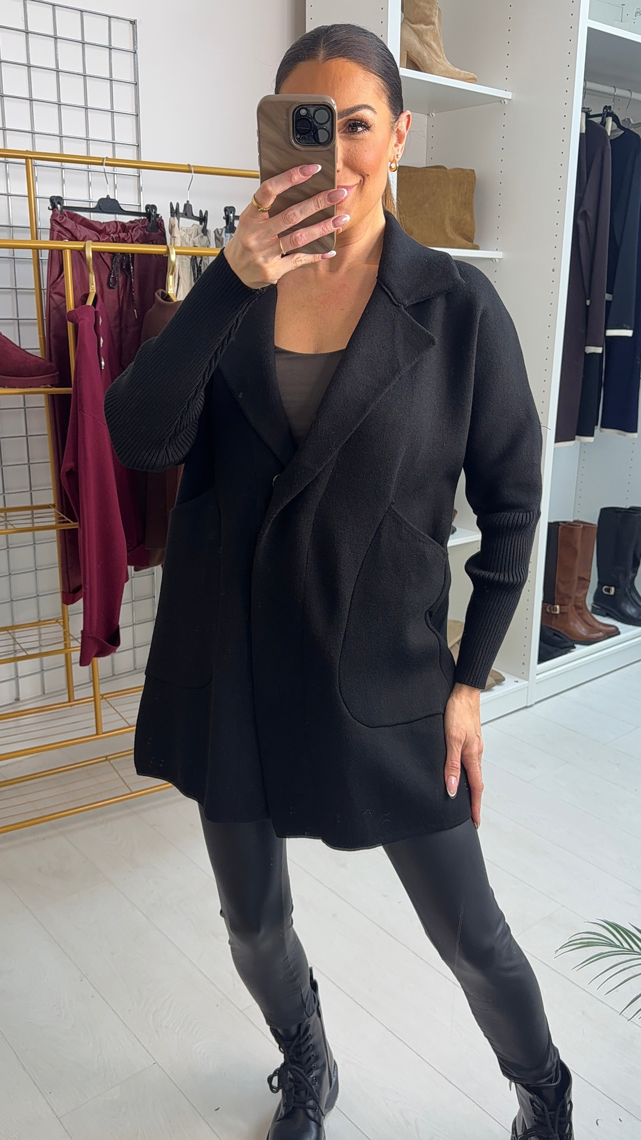 Lenny Plain Pocket Front Cardi Jacket