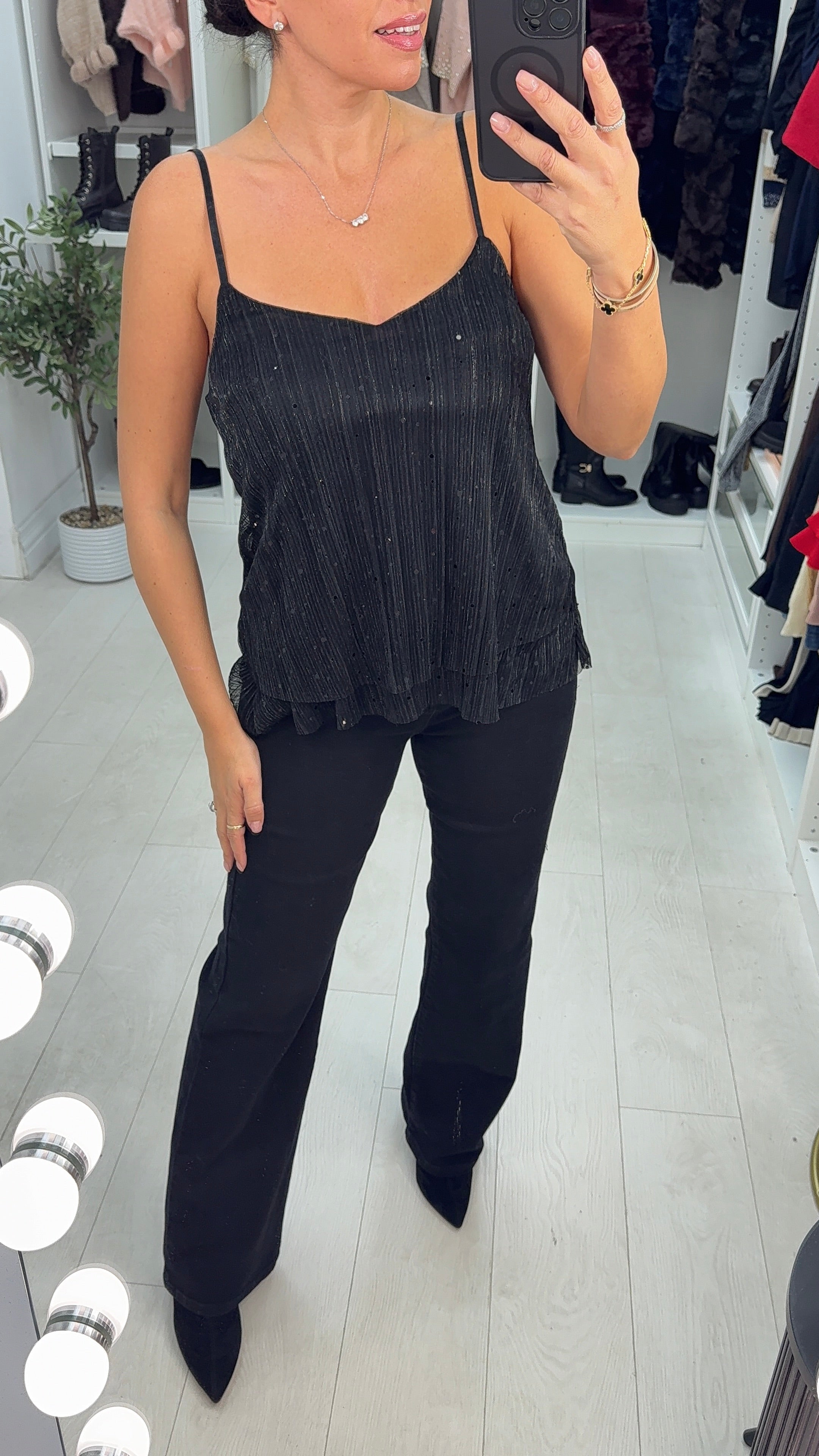 Fae Sparkle Detail Strappy Cami