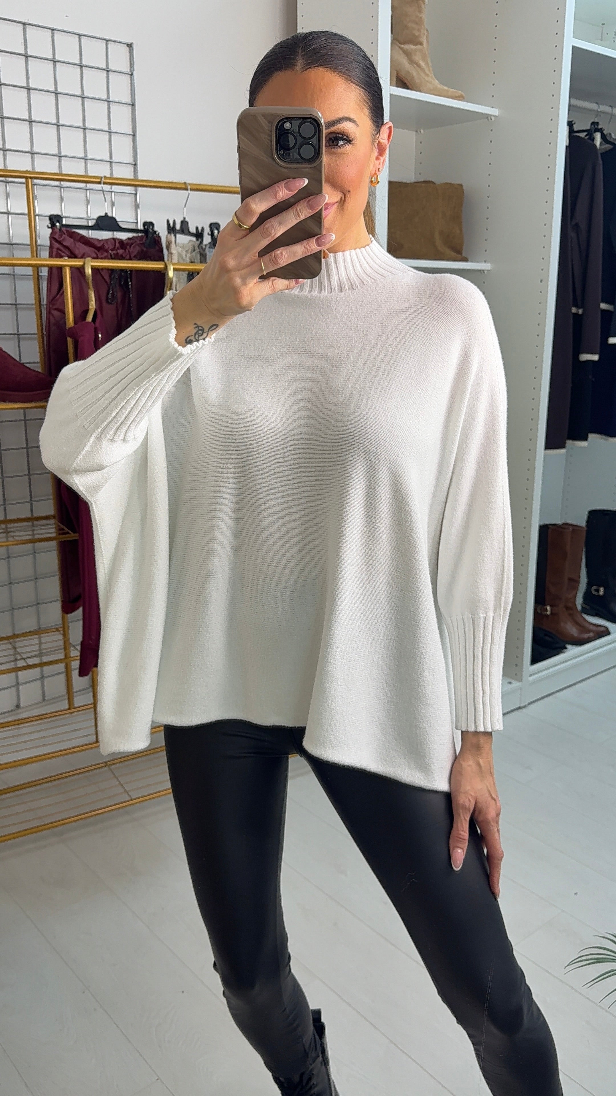 Mellie Plain Super Soft High Neck Jumper