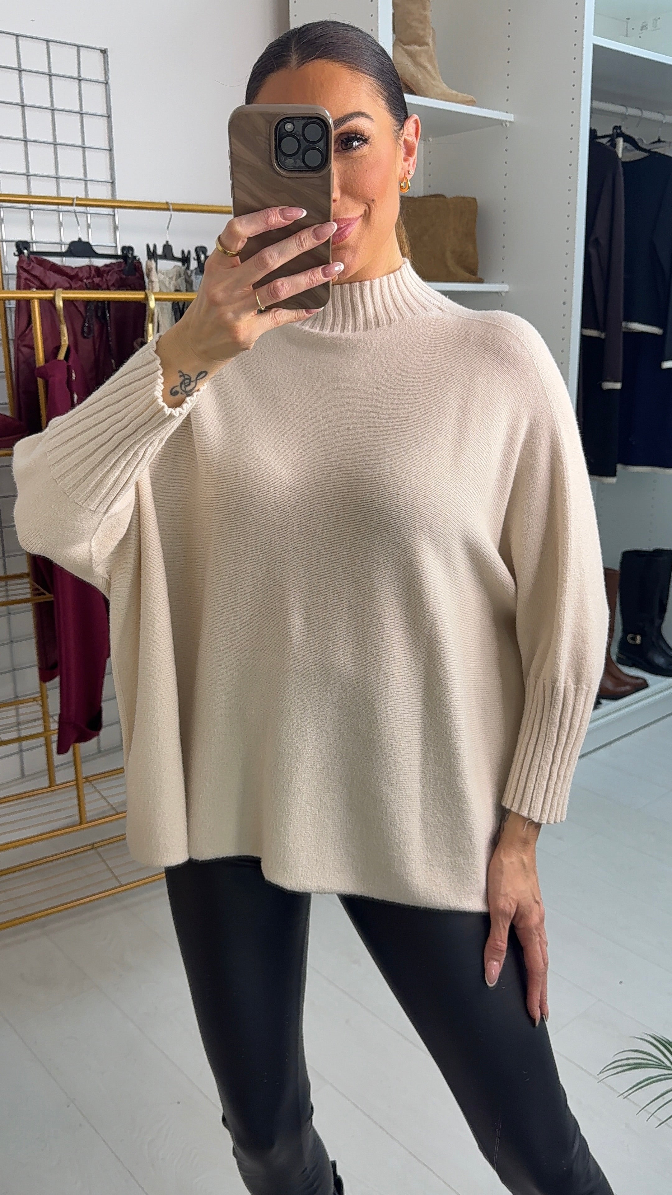 Mellie Plain Super Soft High Neck Jumper