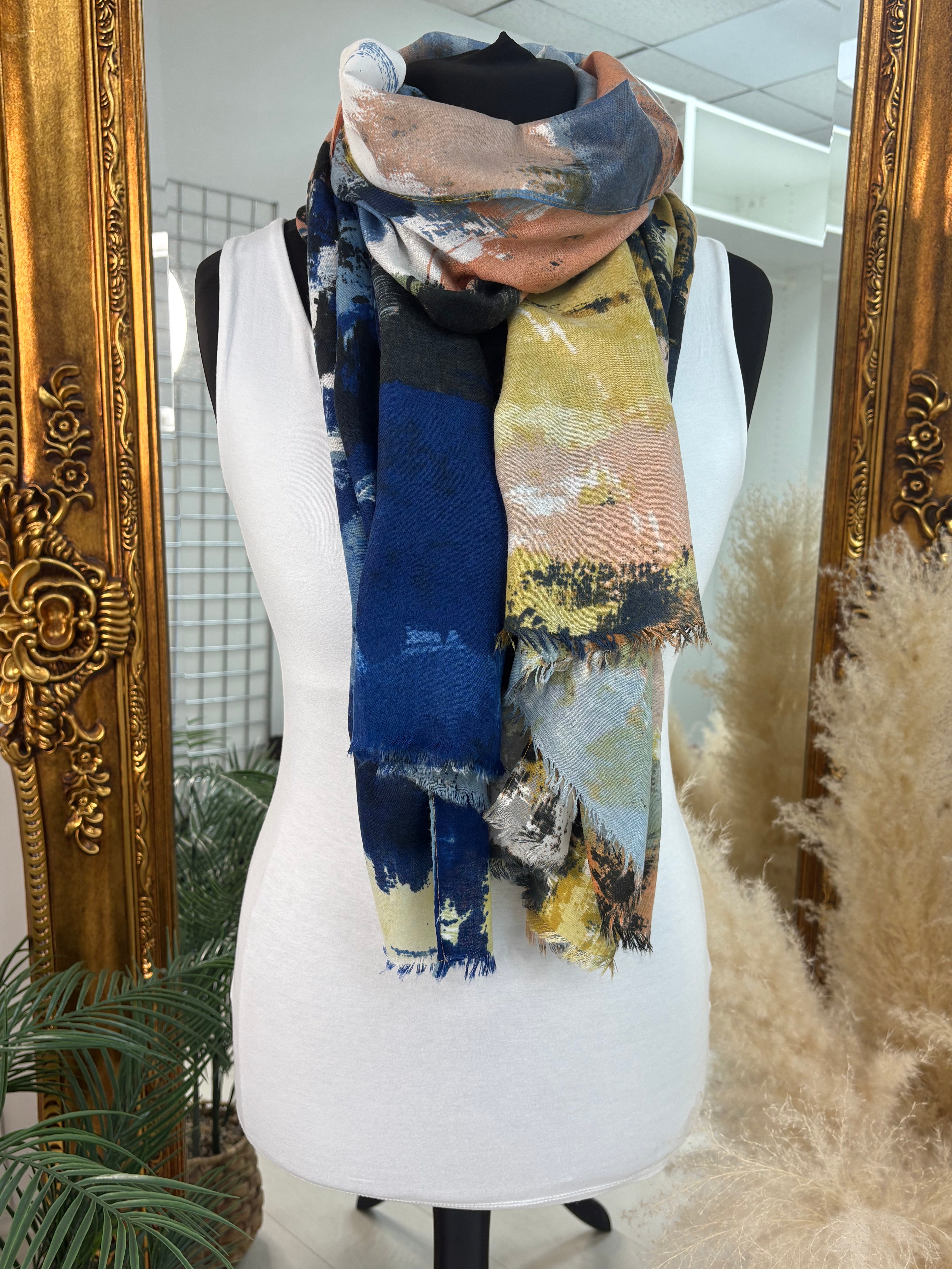 Nelly Abstract Print Lightweight Scarf