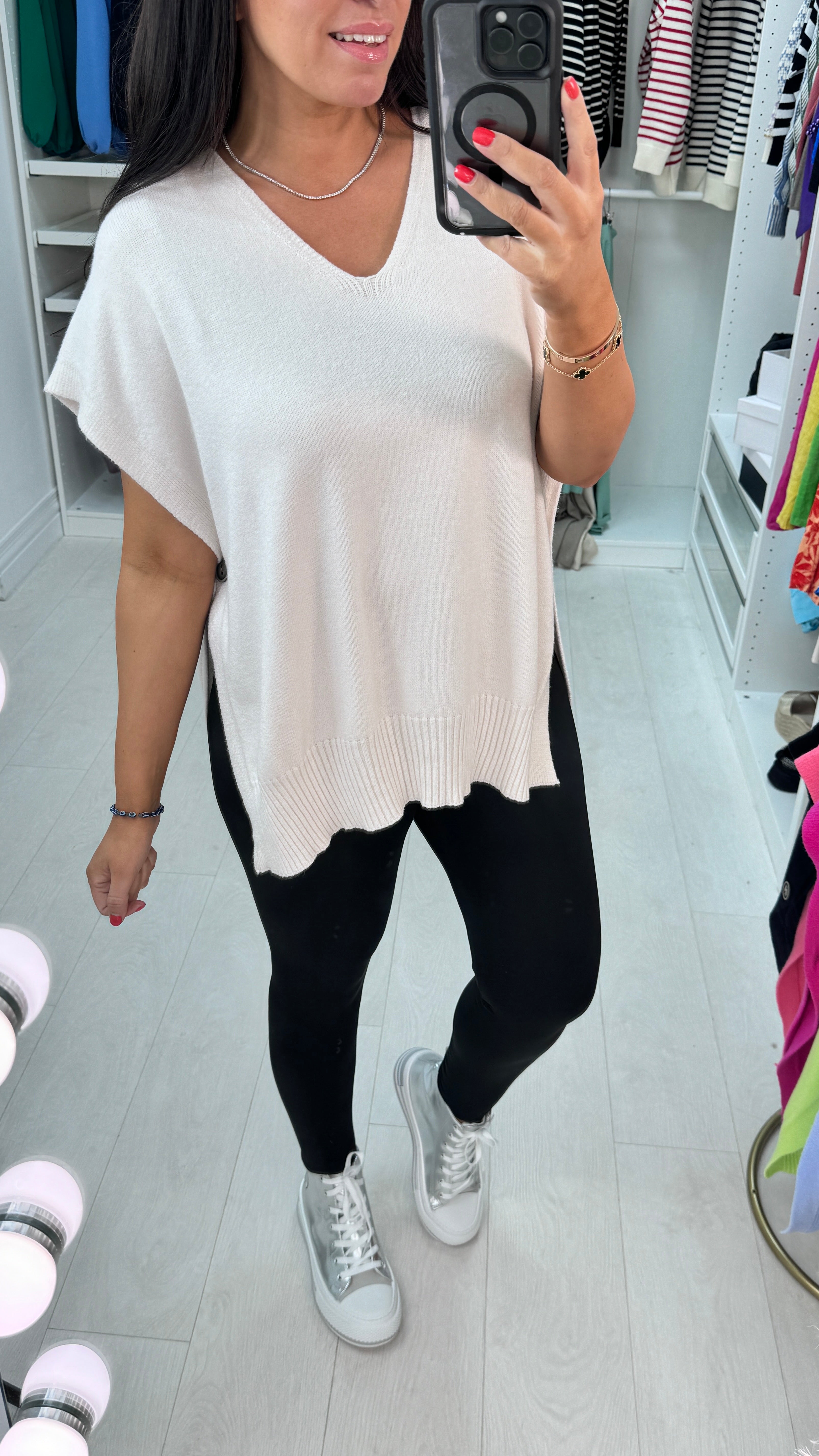 Kimberly Side Button Poncho Jumper