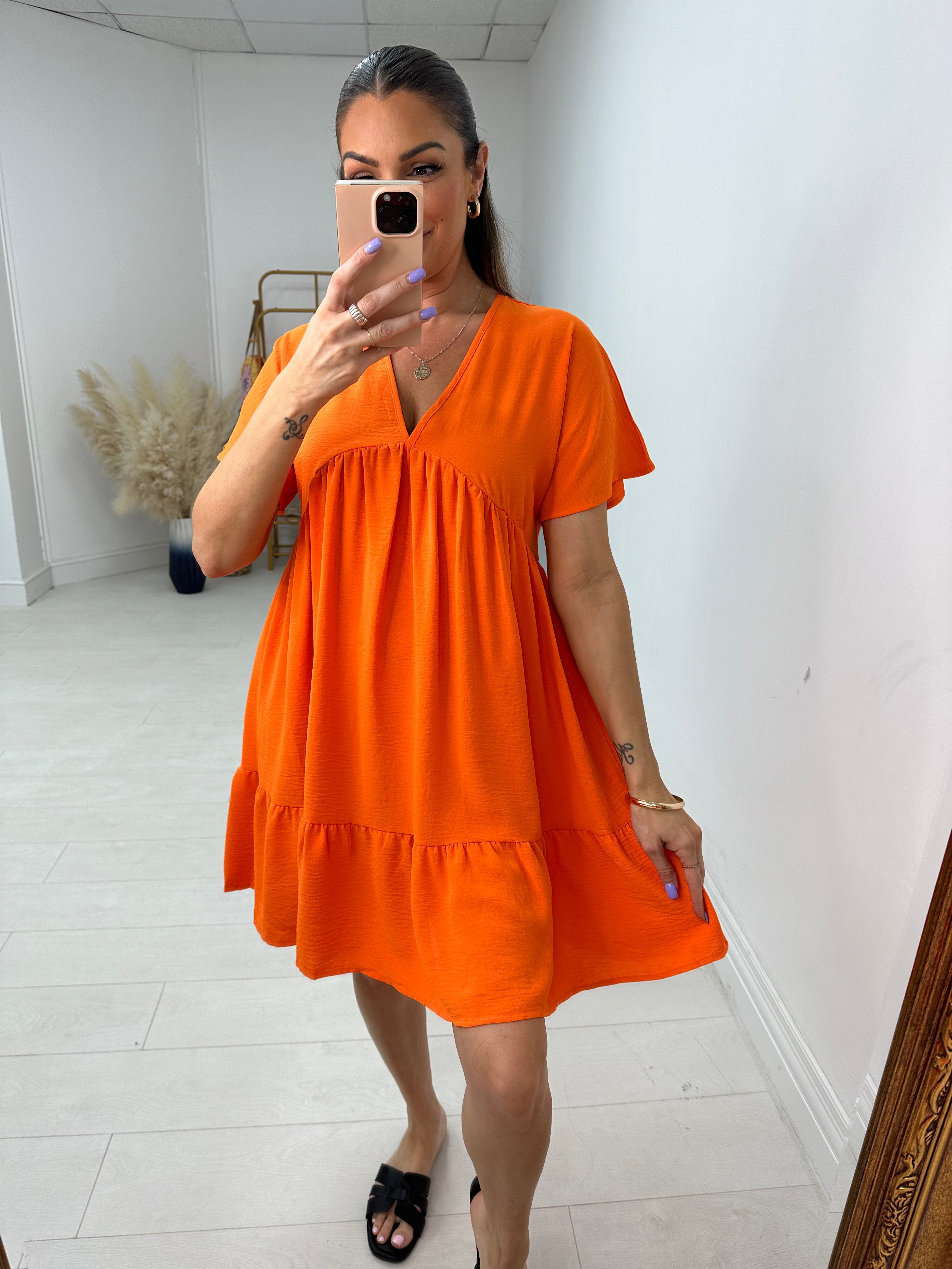 Amyra Floaty Tiered Smock Dress