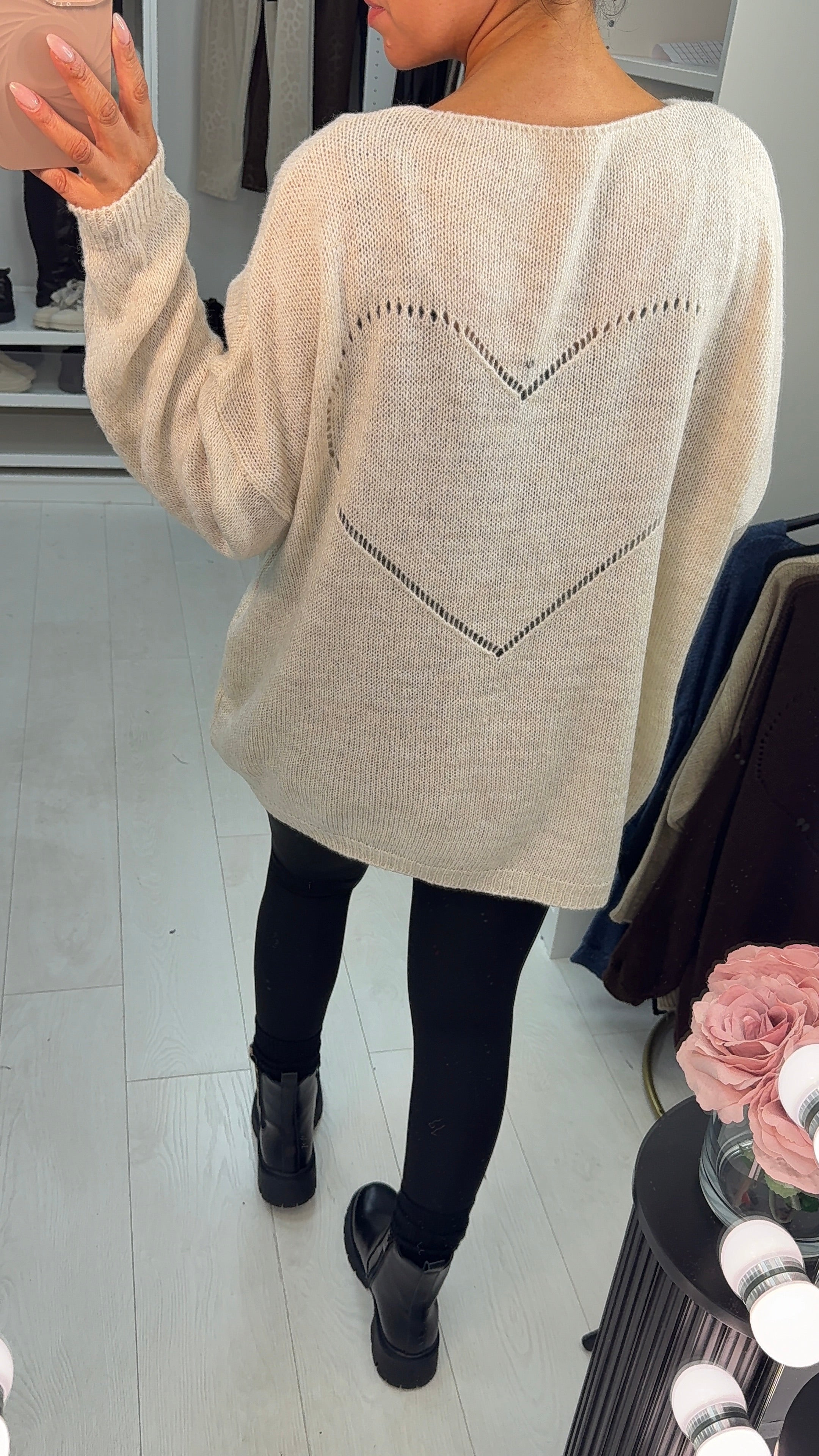 Jessica Heart Back Oversized Jumper