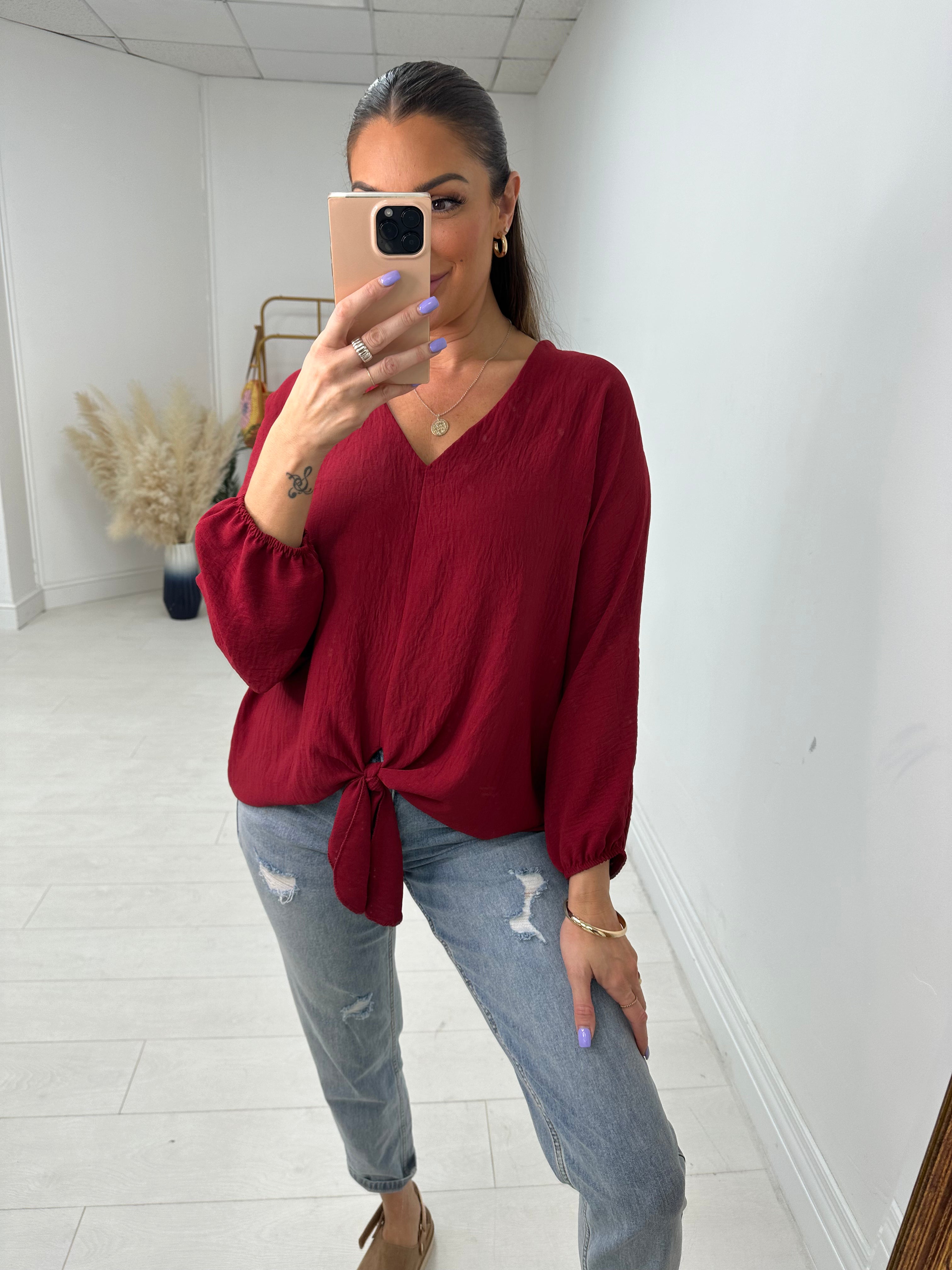 Lynne Knot Front Plain Top