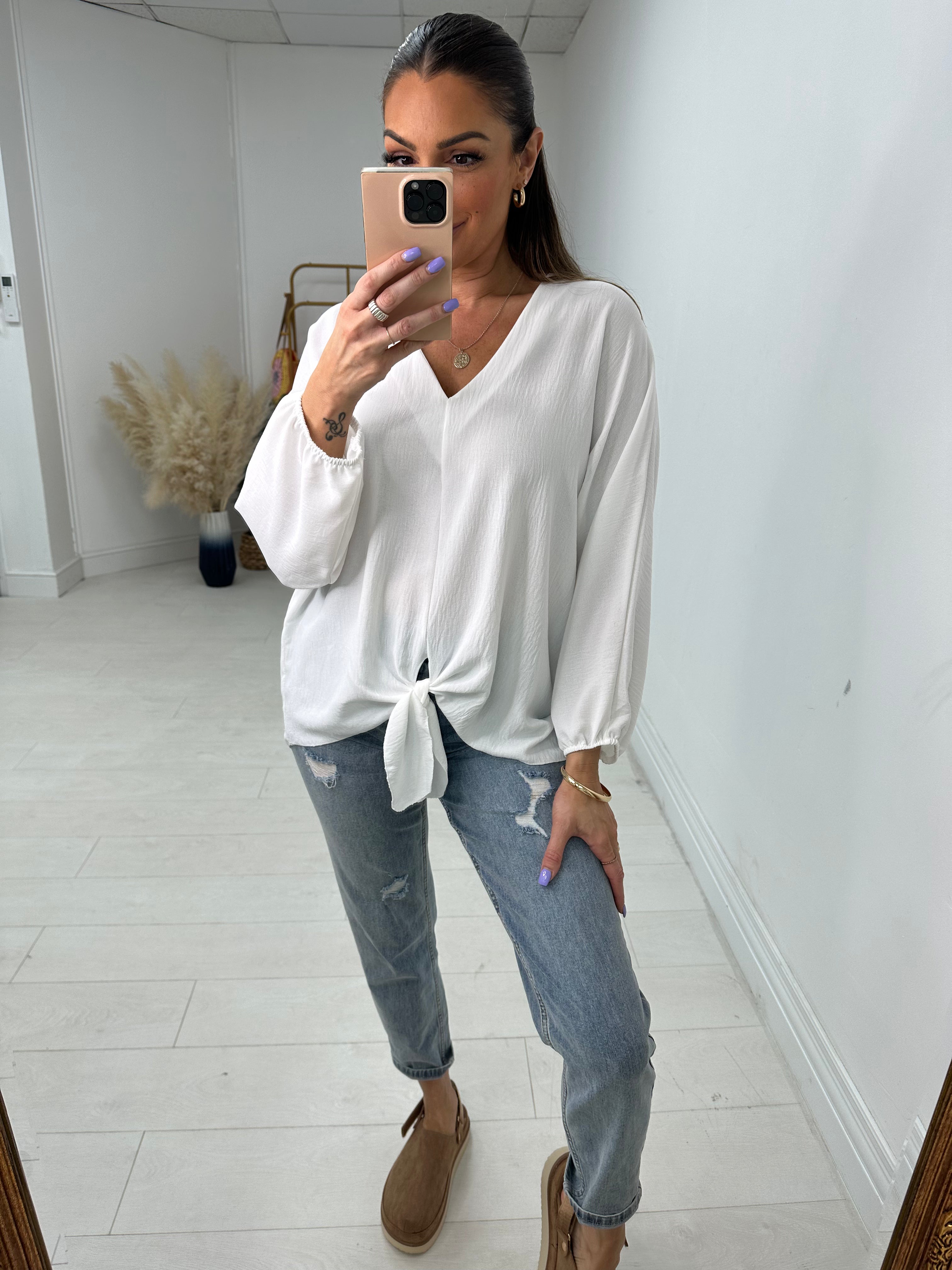 Lynne Knot Front Plain Top