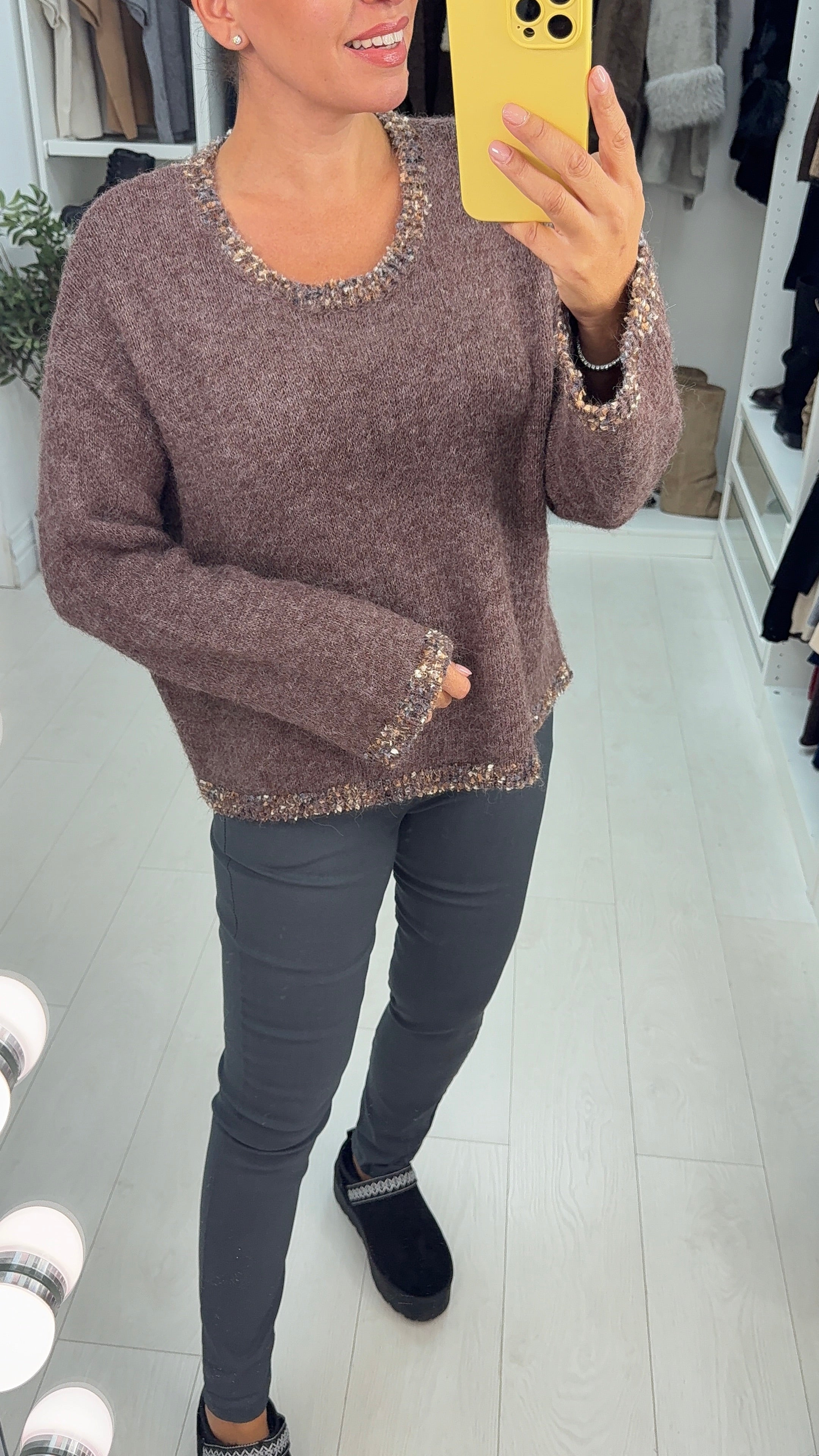 Ilana Plain Super Soft Stitched Hem Detail Jumper