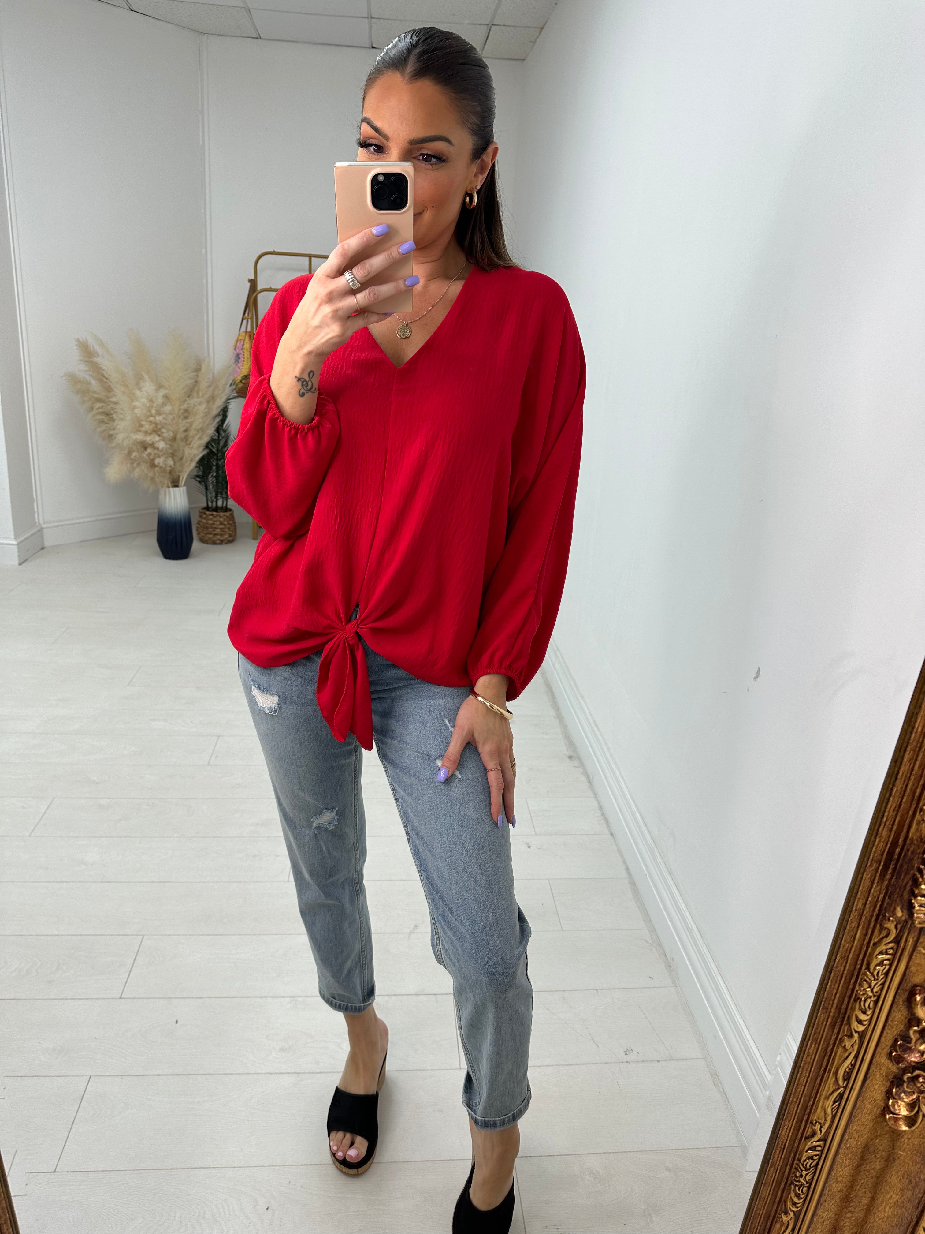 Lynne Knot Front Plain Top