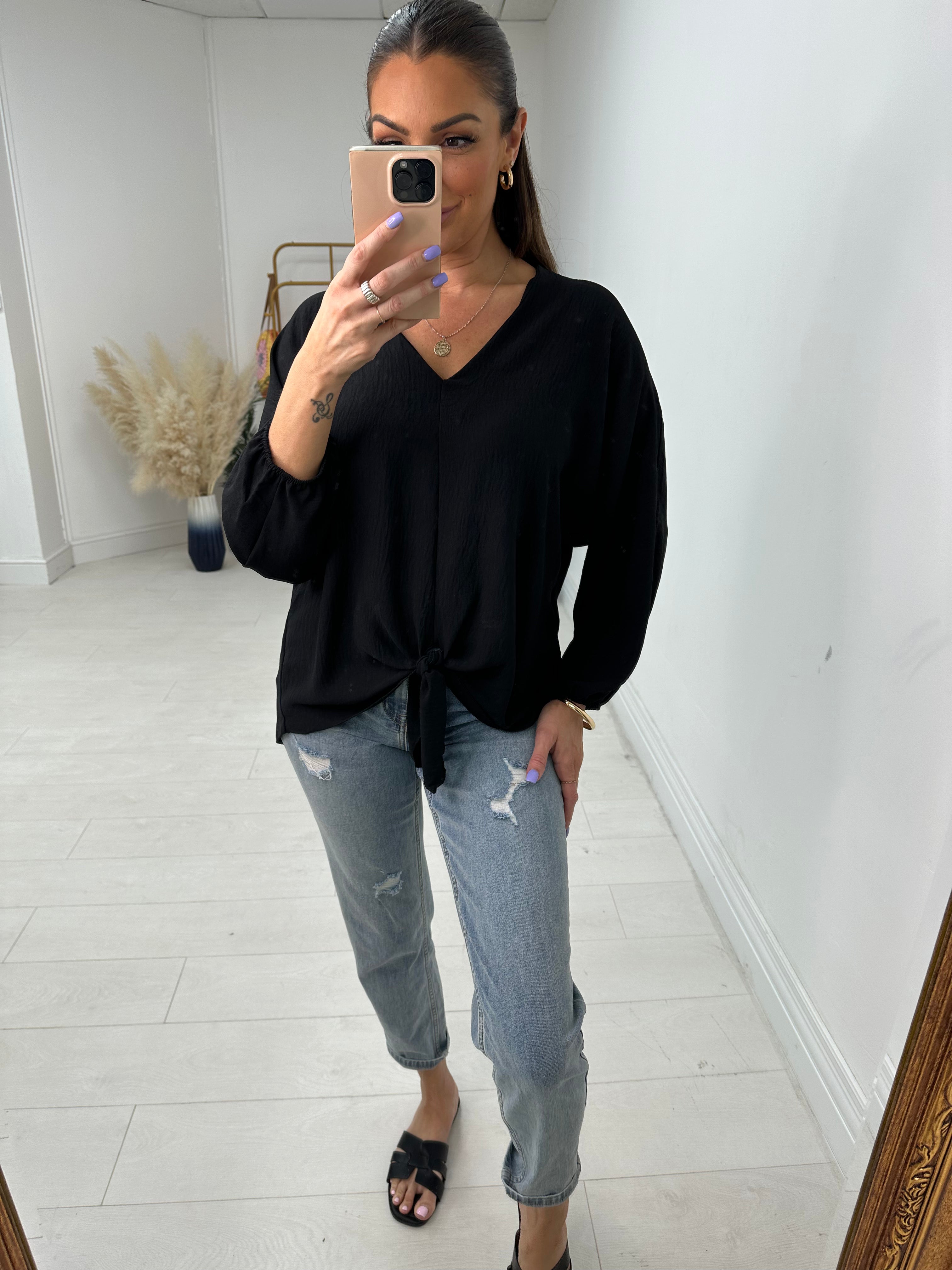 Lynne Knot Front Plain Top