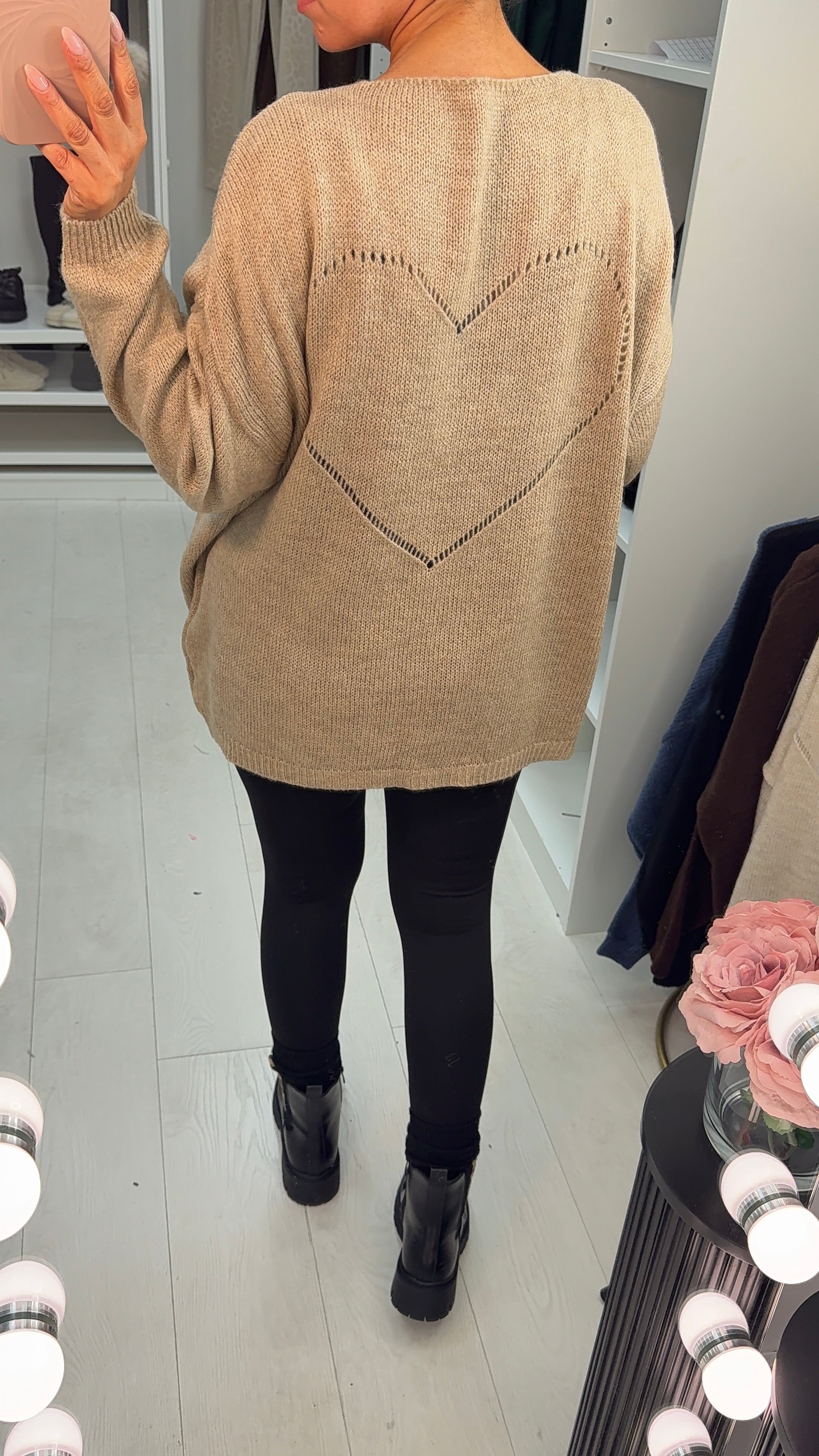 Jessica Heart Back Oversized Jumper