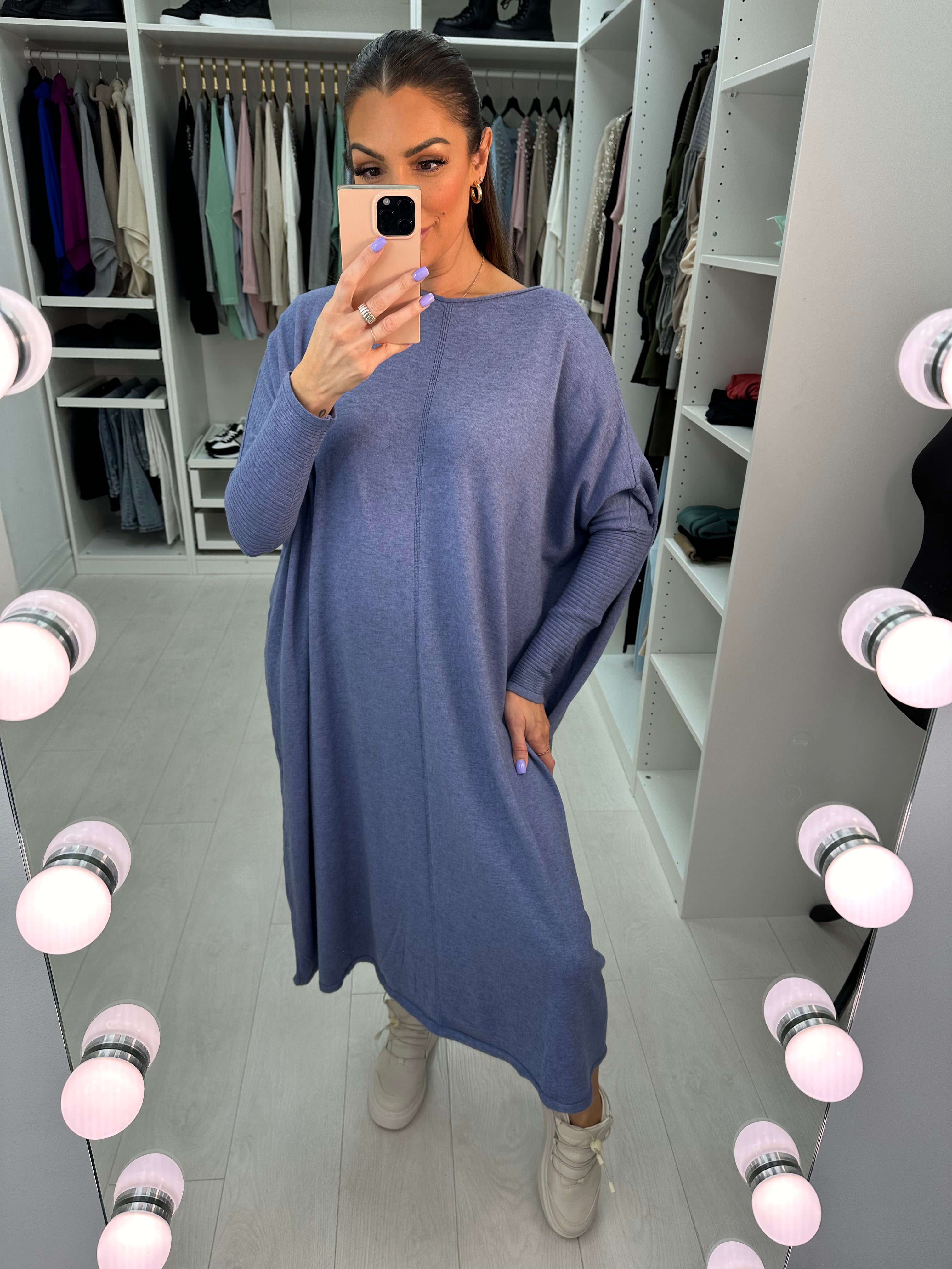 Alina Plain Maxi Knit Dress