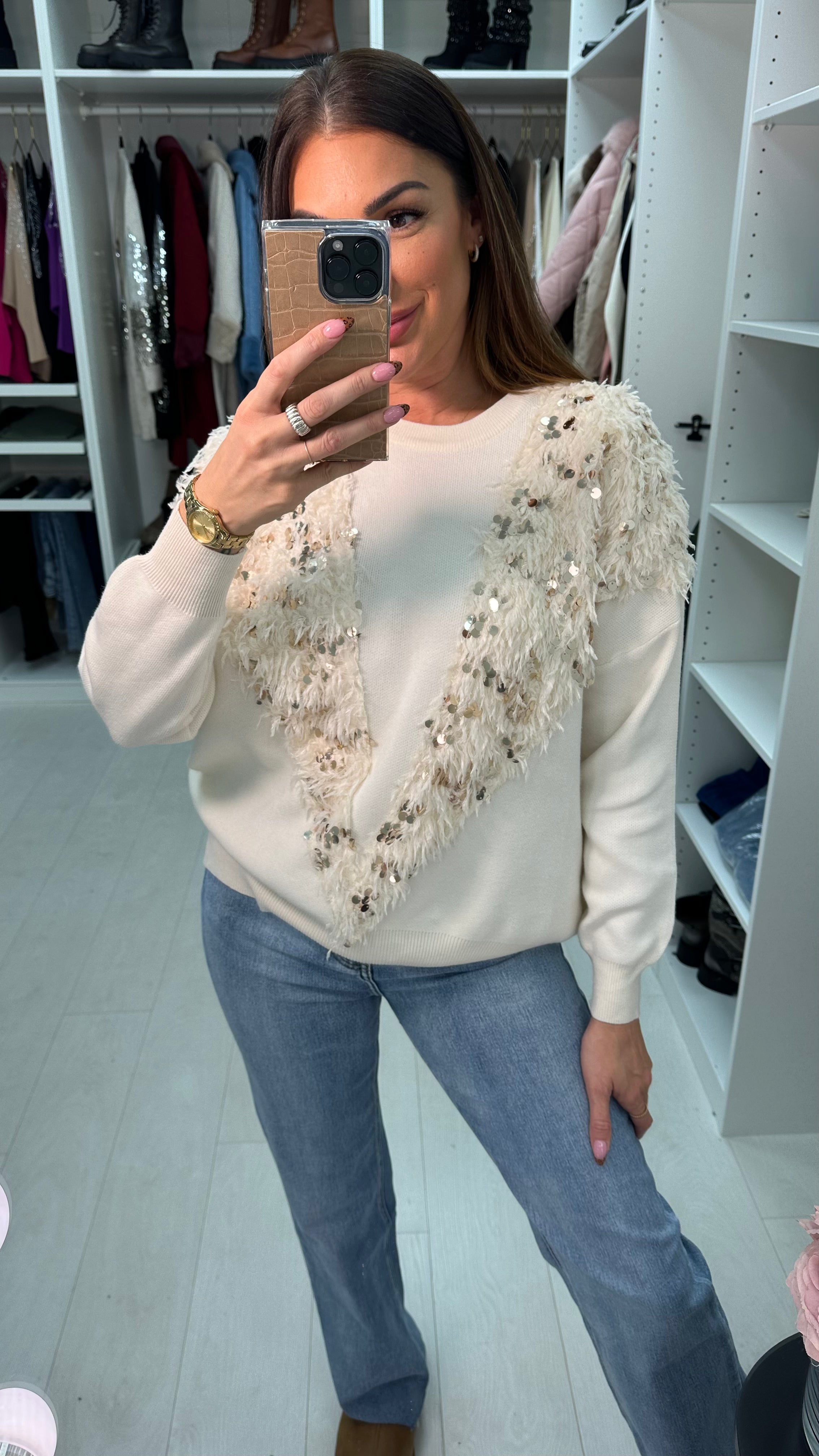 Gabriela Detailed Panel Knit jumper